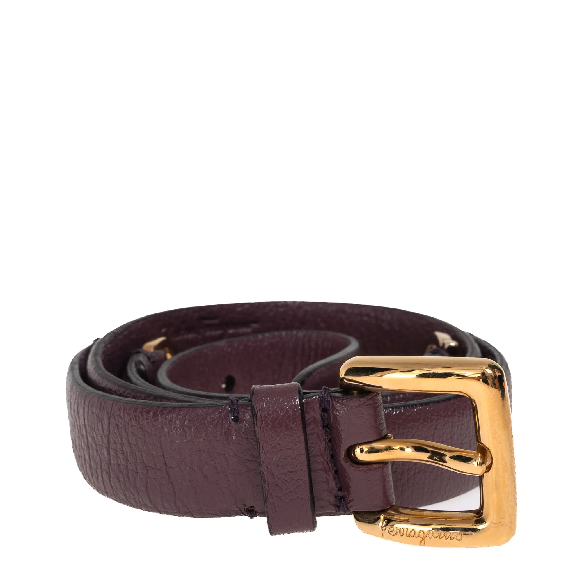 Cinto Ferragamo em Couro Roxo