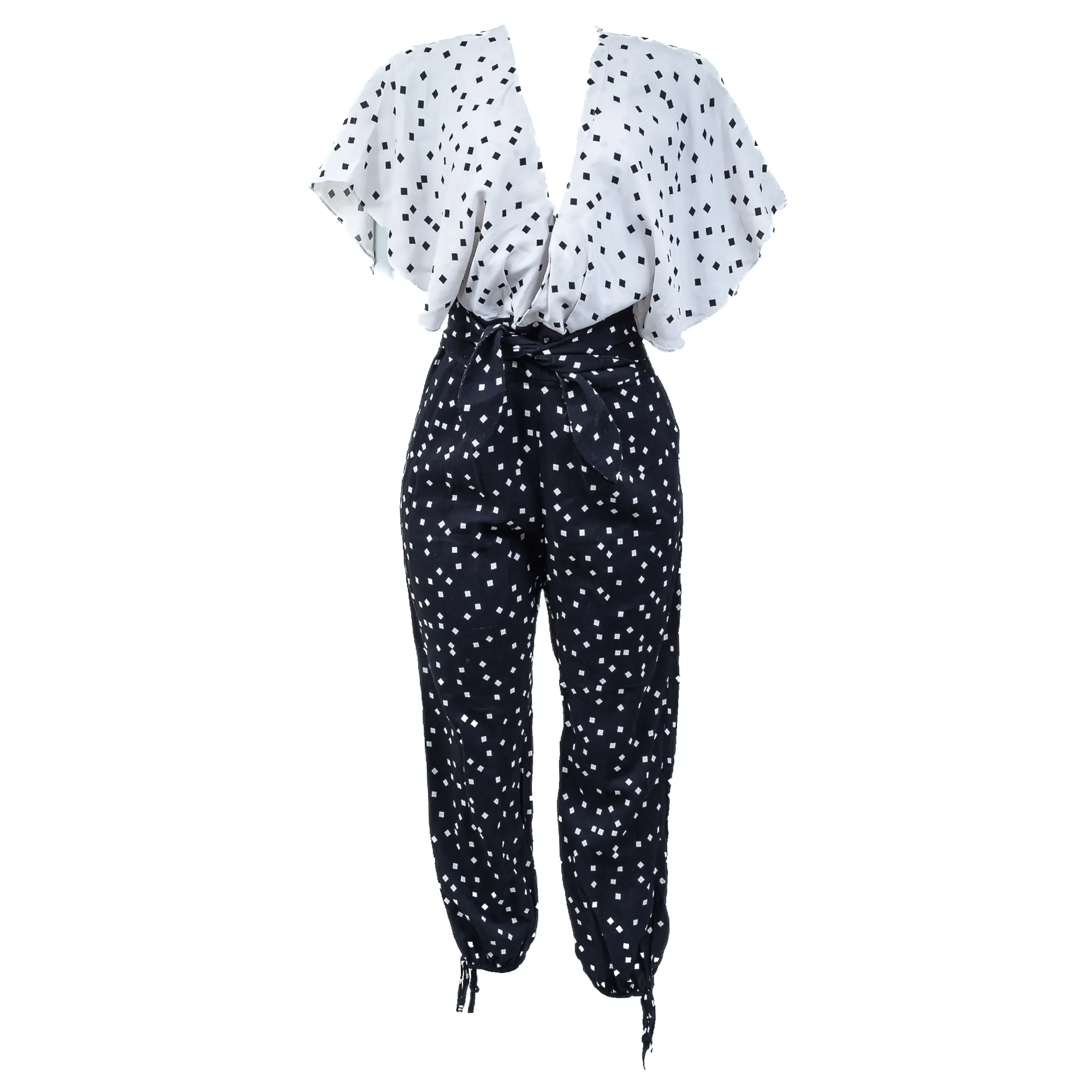 Macacão Cris Barros Estampado Preto e Branco