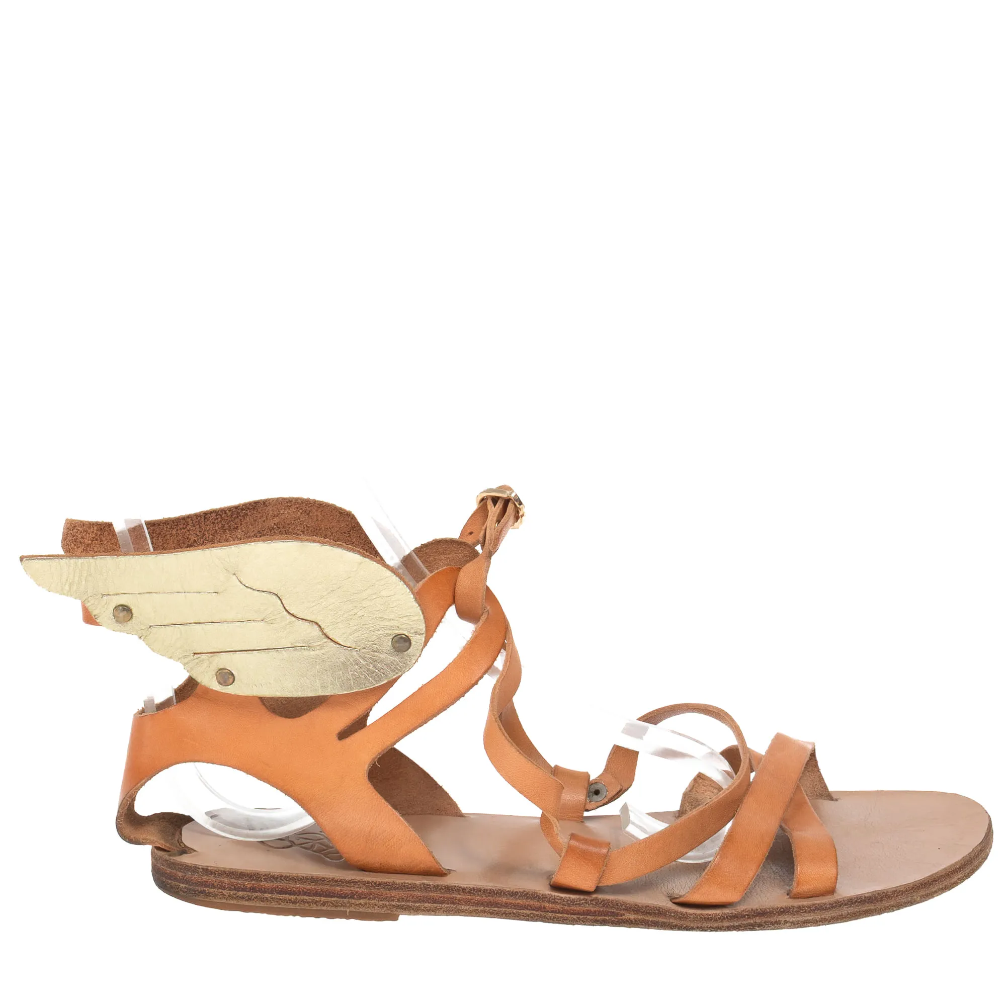 Sandália Ancient Greek Rasteira Couro Marrom