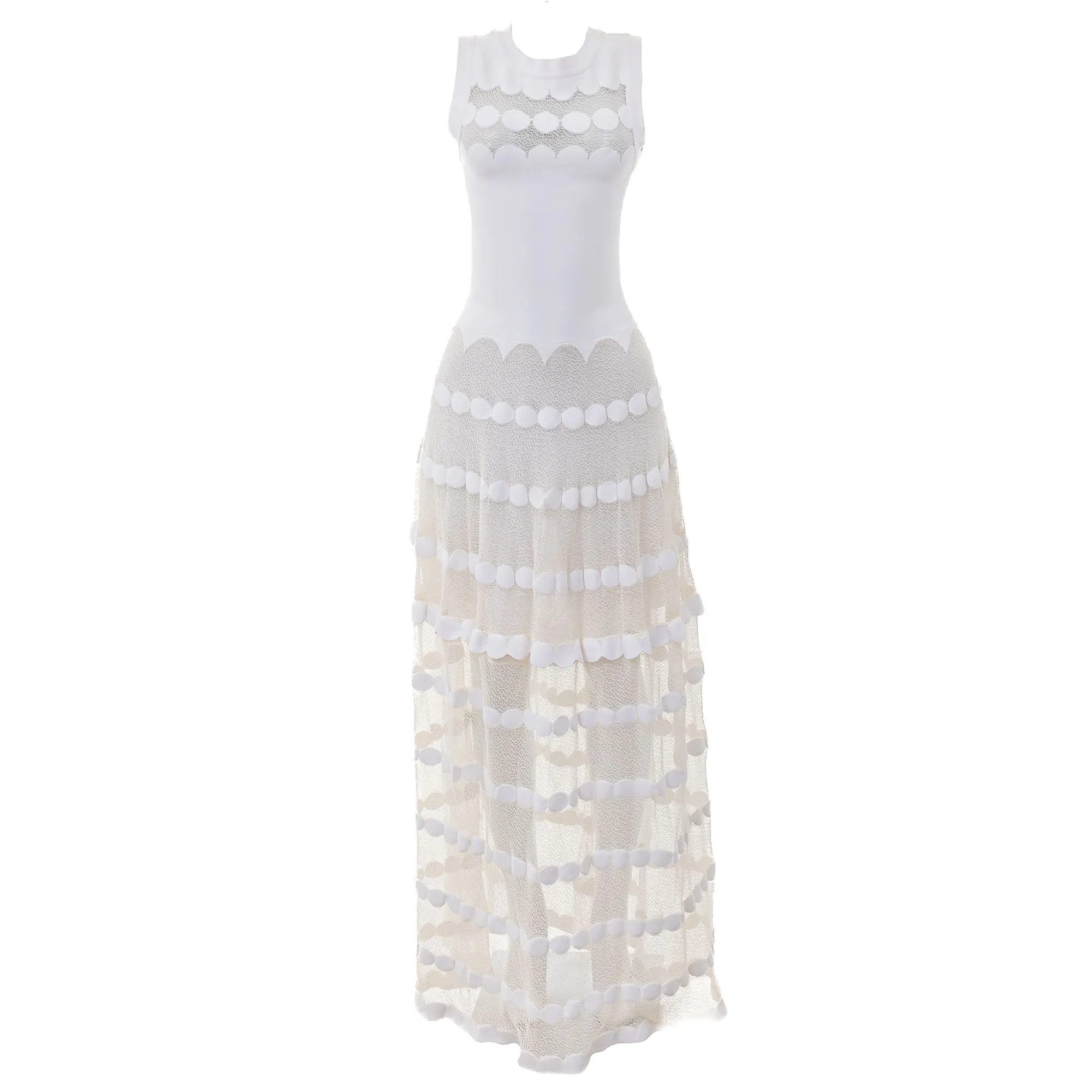 Vestido Alaia Transparência Branco