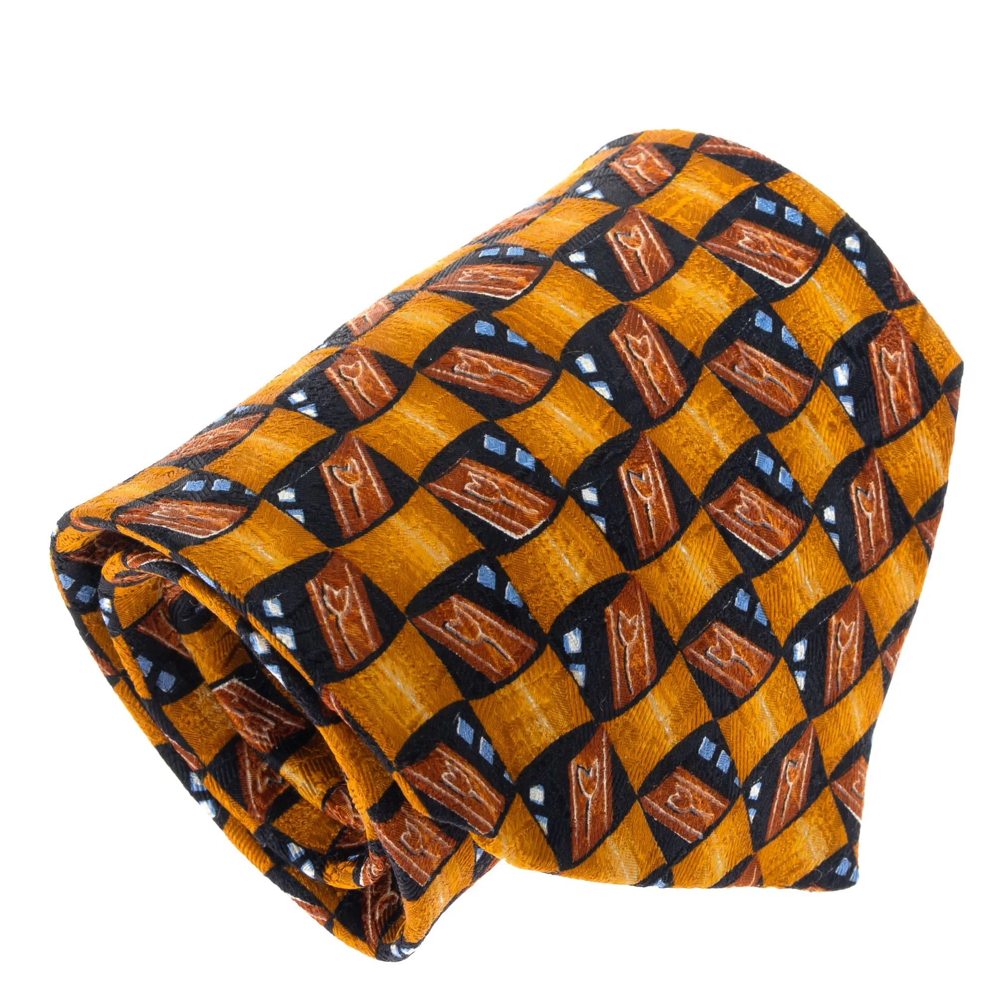 Gravata Zegna Amarelo e Azul