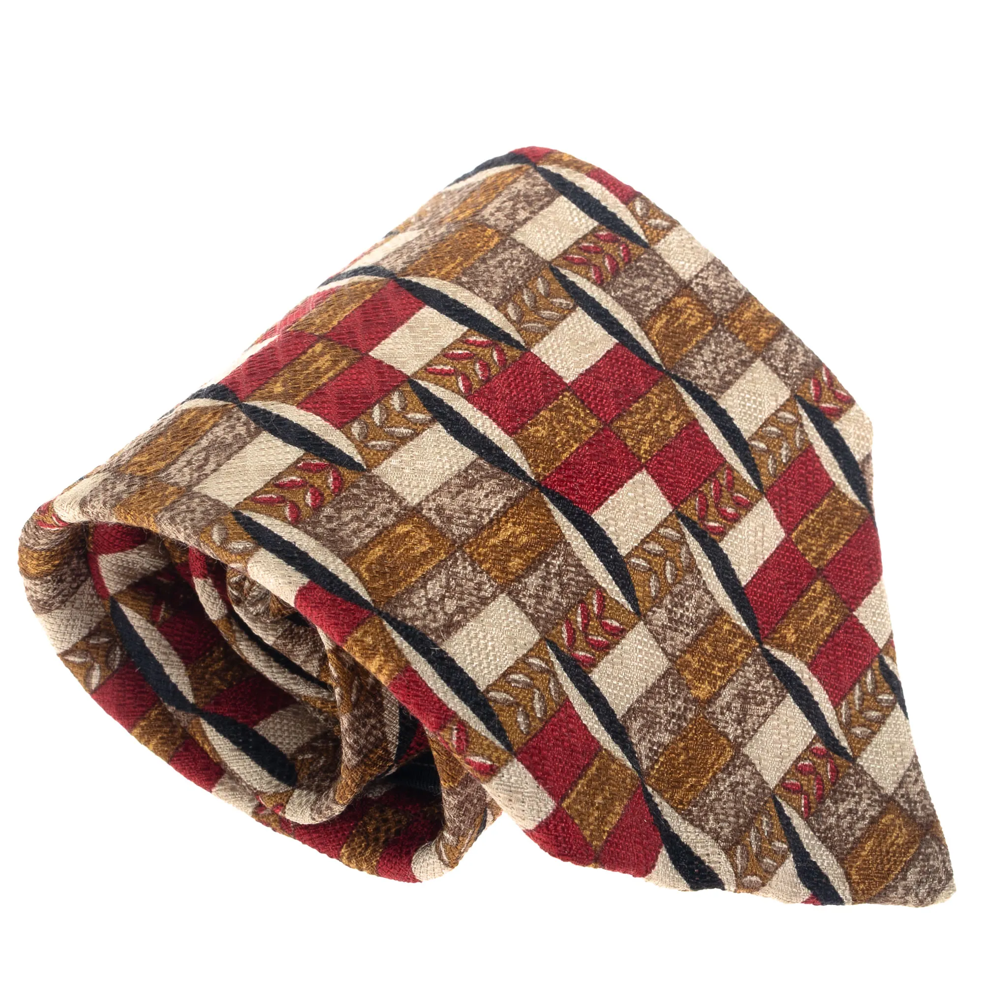 Gravata Zegna Vinho Amarelo Preto e Branco