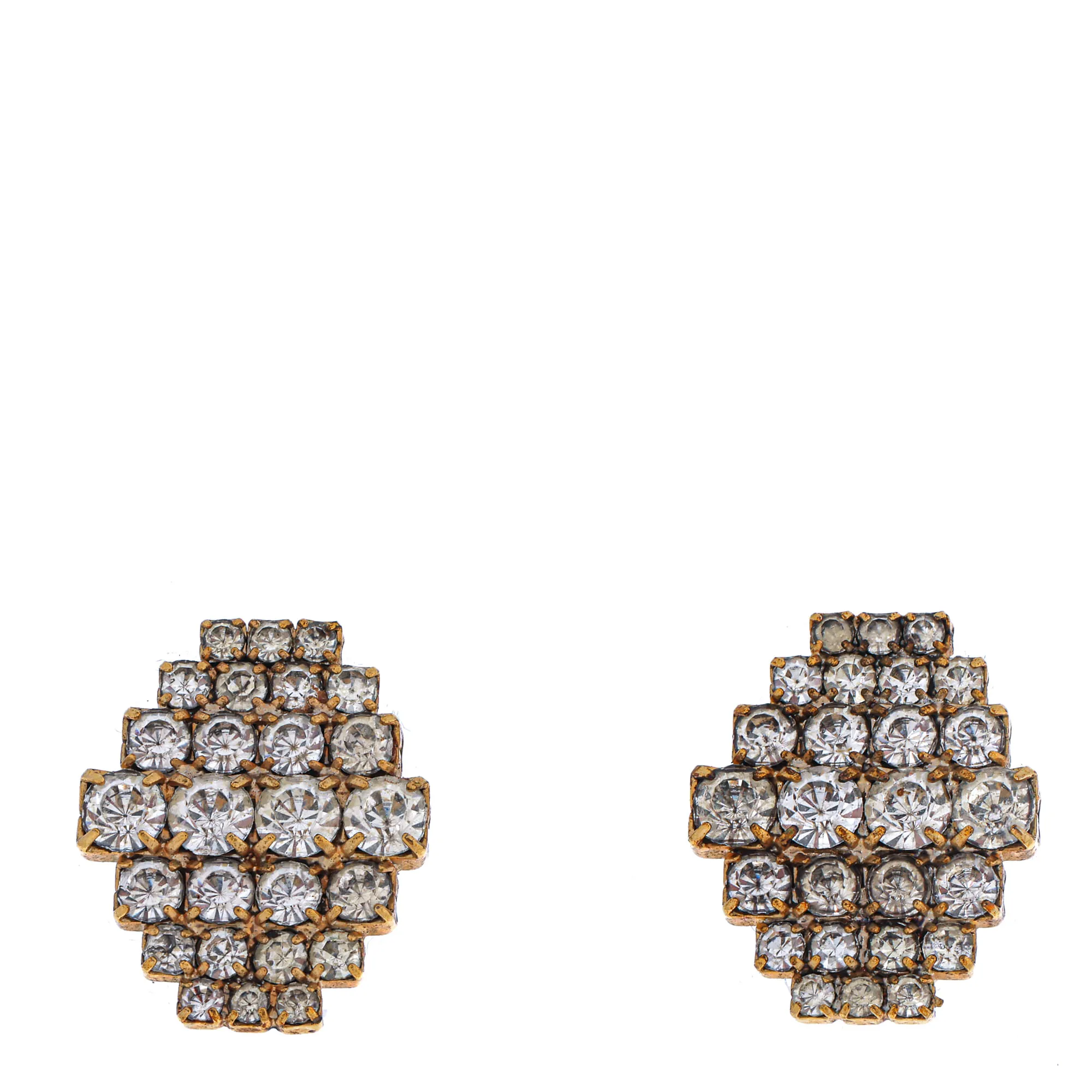 Brinco de Pressão Vintage Dourado com Cristais