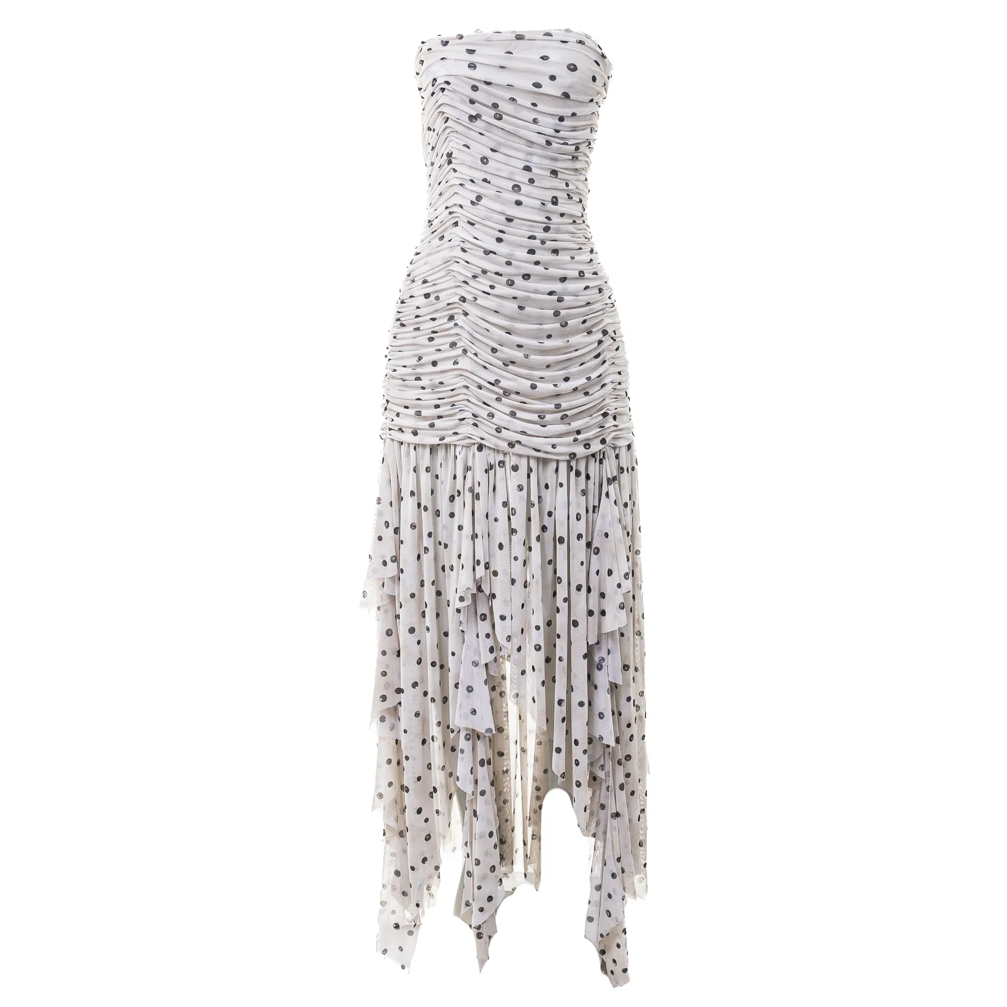 Vestido Tig Poá Branco e Preto