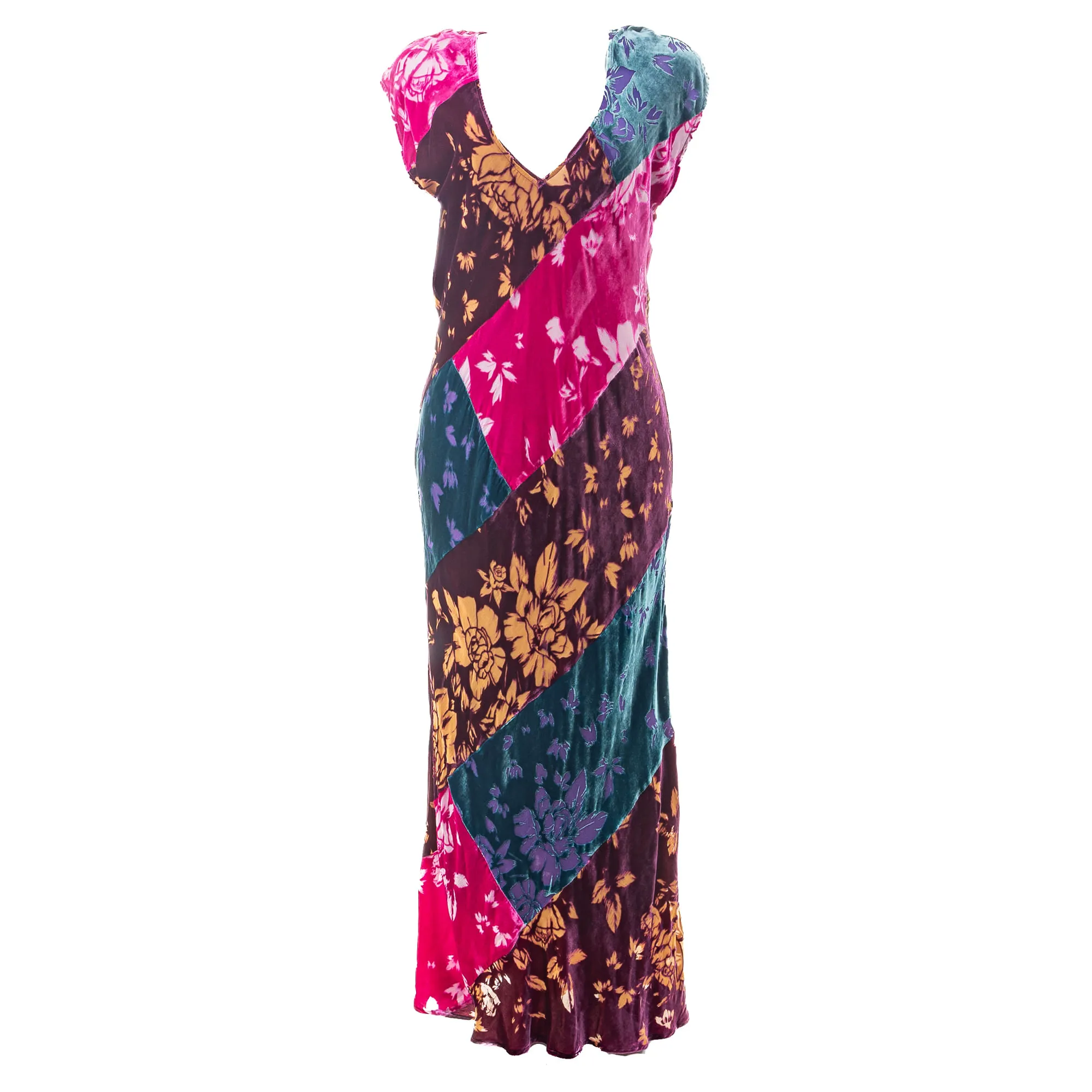 Vestido Longo Veludo Estampado