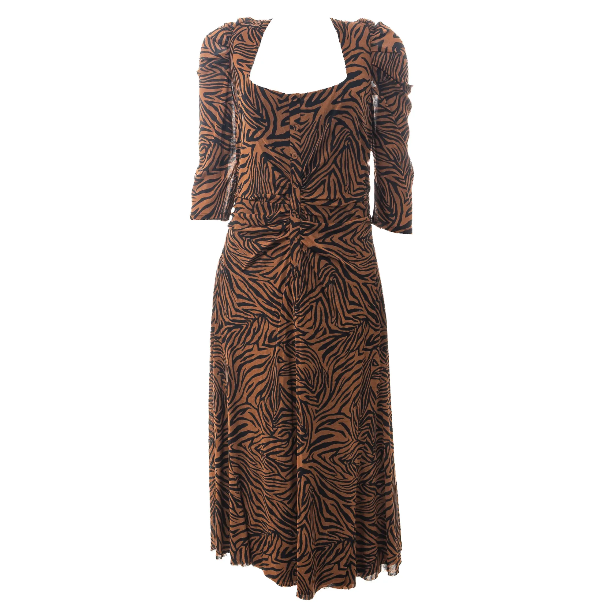 Vestido Diane Von Furstenberg Longo Marrom e Preto