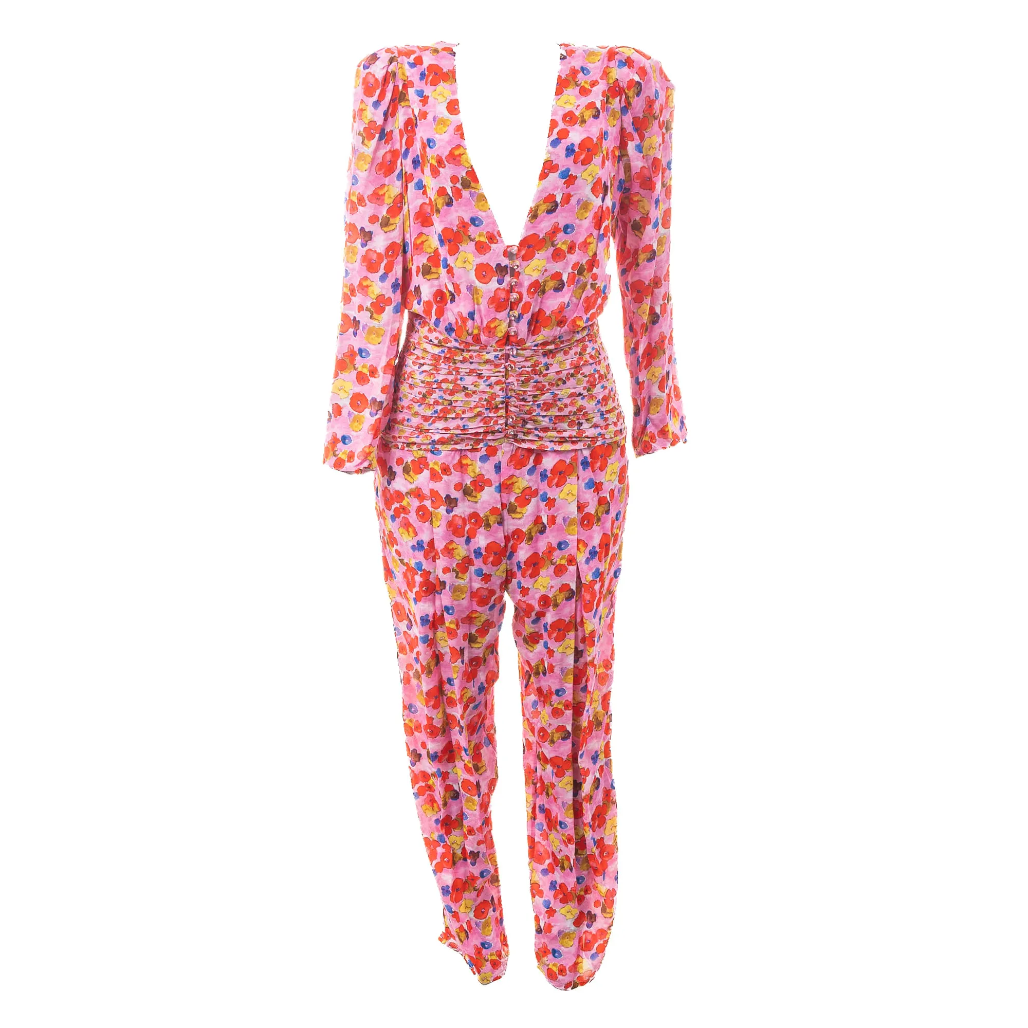 Macacão Cris Barros Floral Rosa