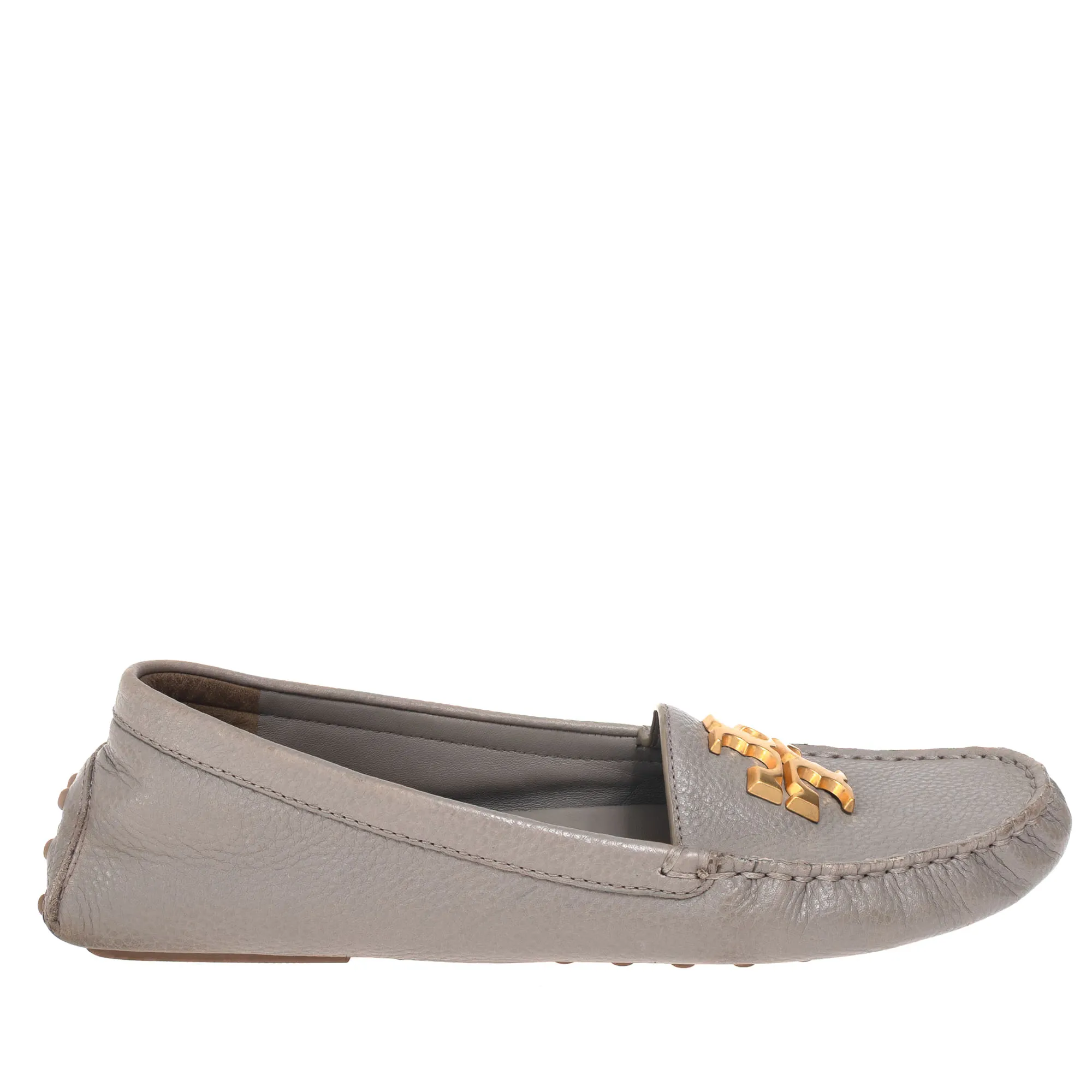 Mocassim Tory Burch Couro Cinza