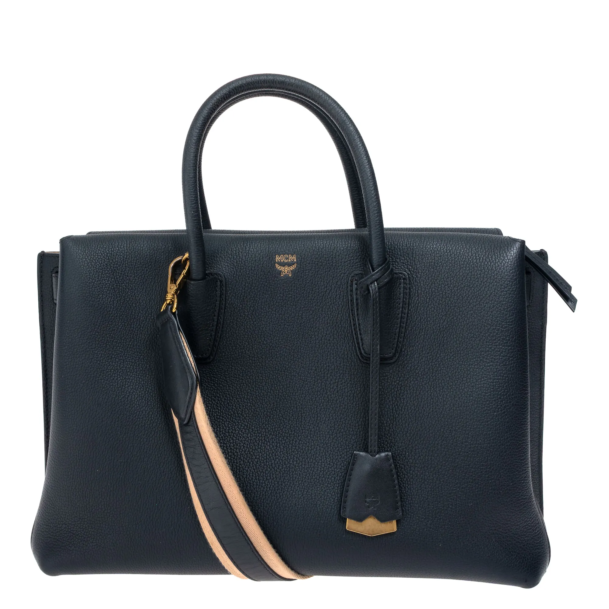 Bolsa MCM Couro Preto