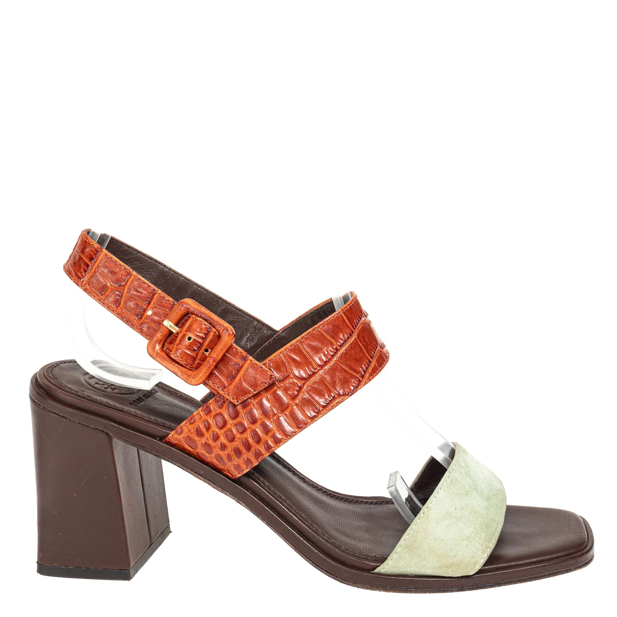 Sandália Tory Burch Marrom e Camurça Verde