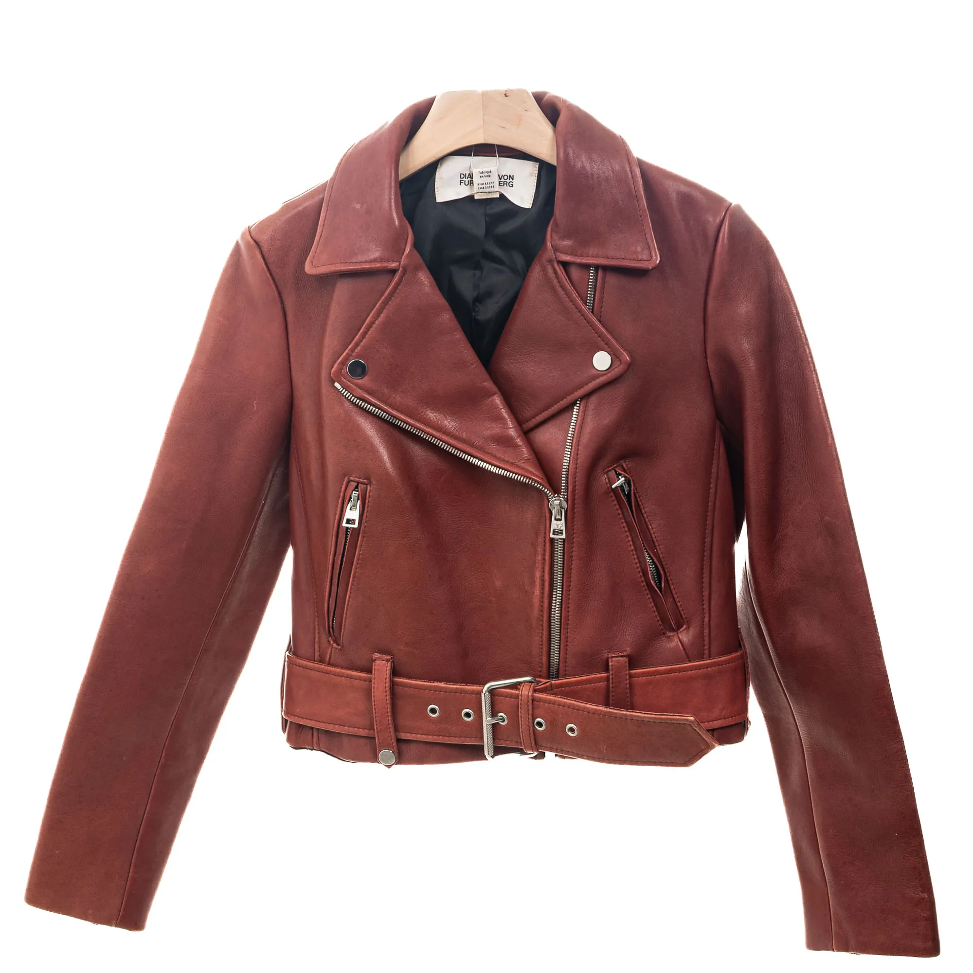 Jaqueta Diane Von Furstenberg Couro Vinho