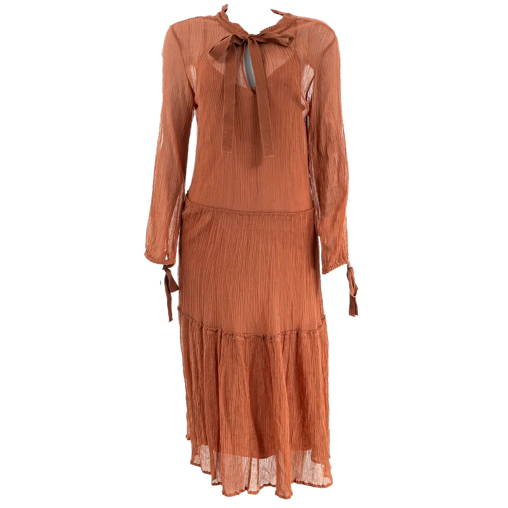 Vestido See by Chloe Plissado Bege