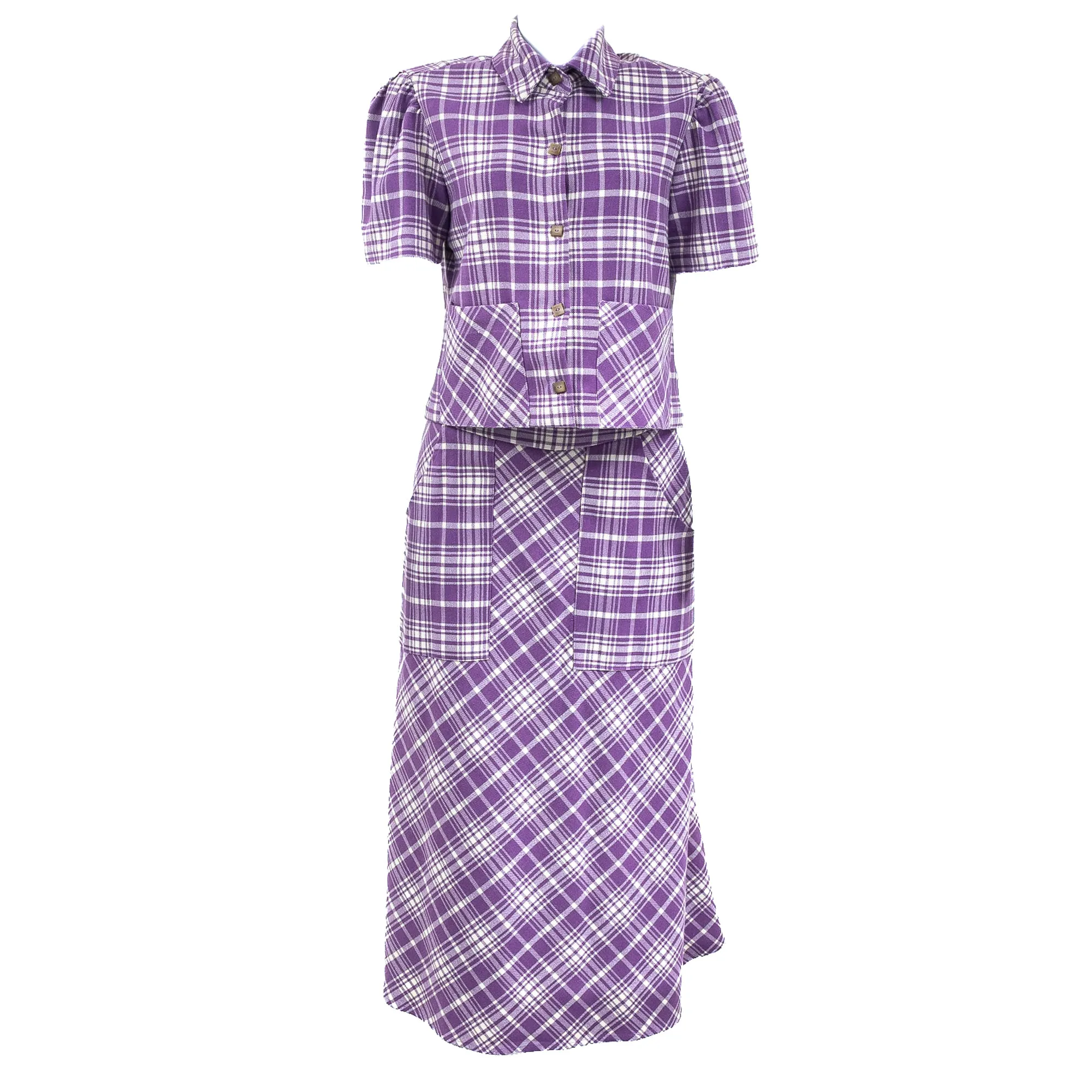 Conjunto Mixed Xadrez Lilás e Branco