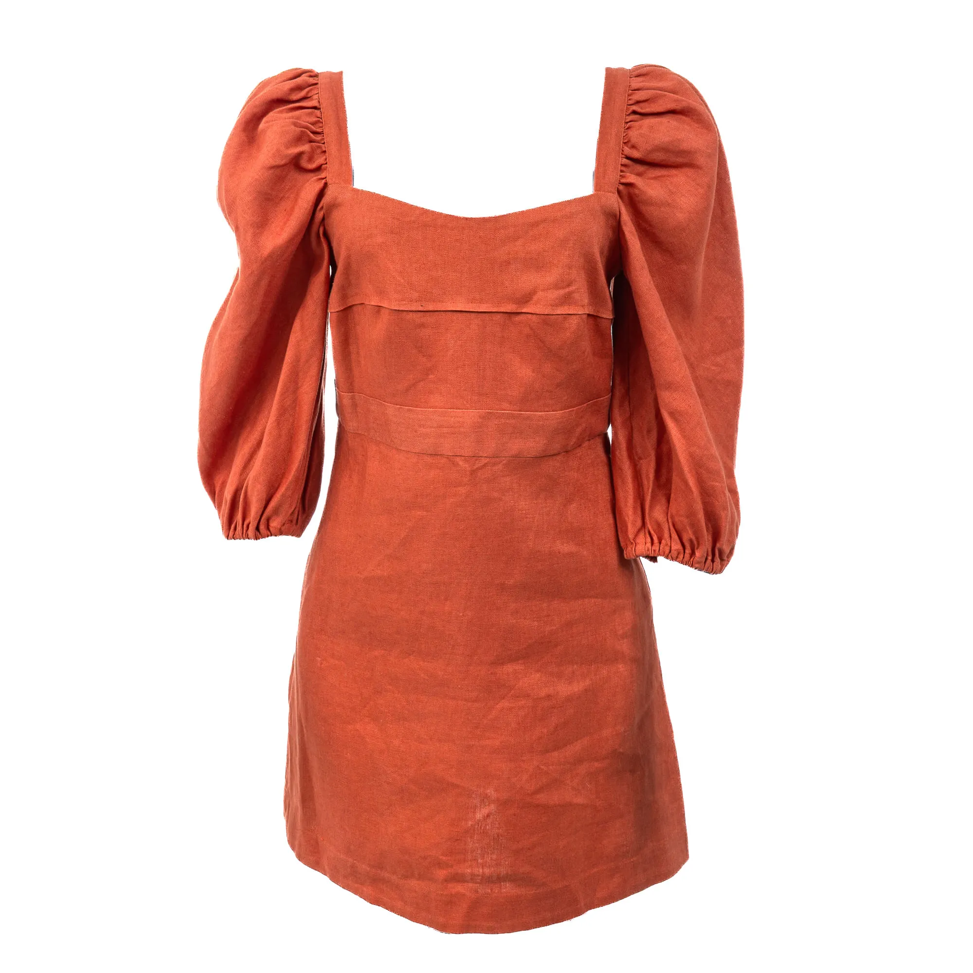 Vestido Leticia Gonzaga Mangas Bufantes Laranja