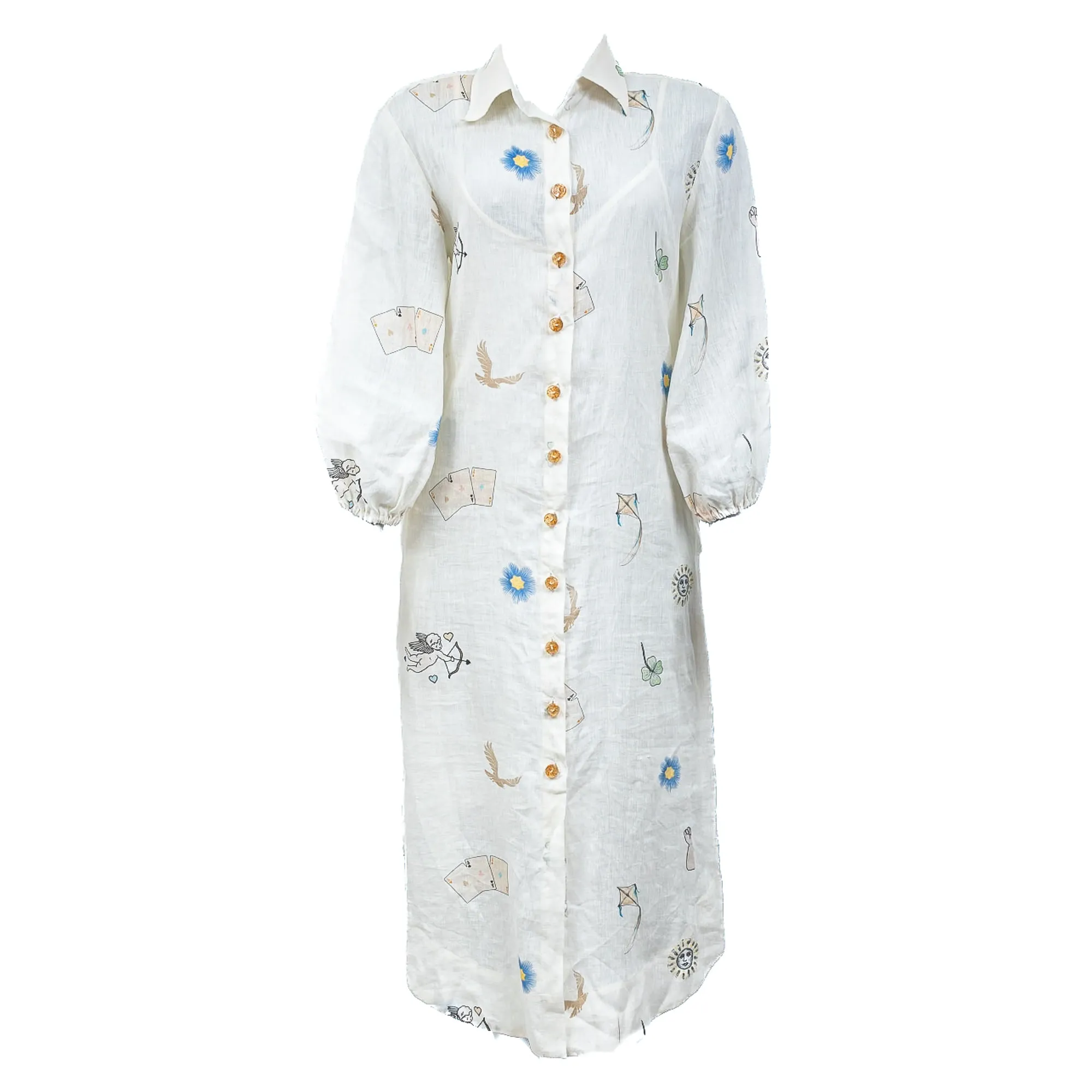 Vestido Leticia Gonzaga Longo Estampado