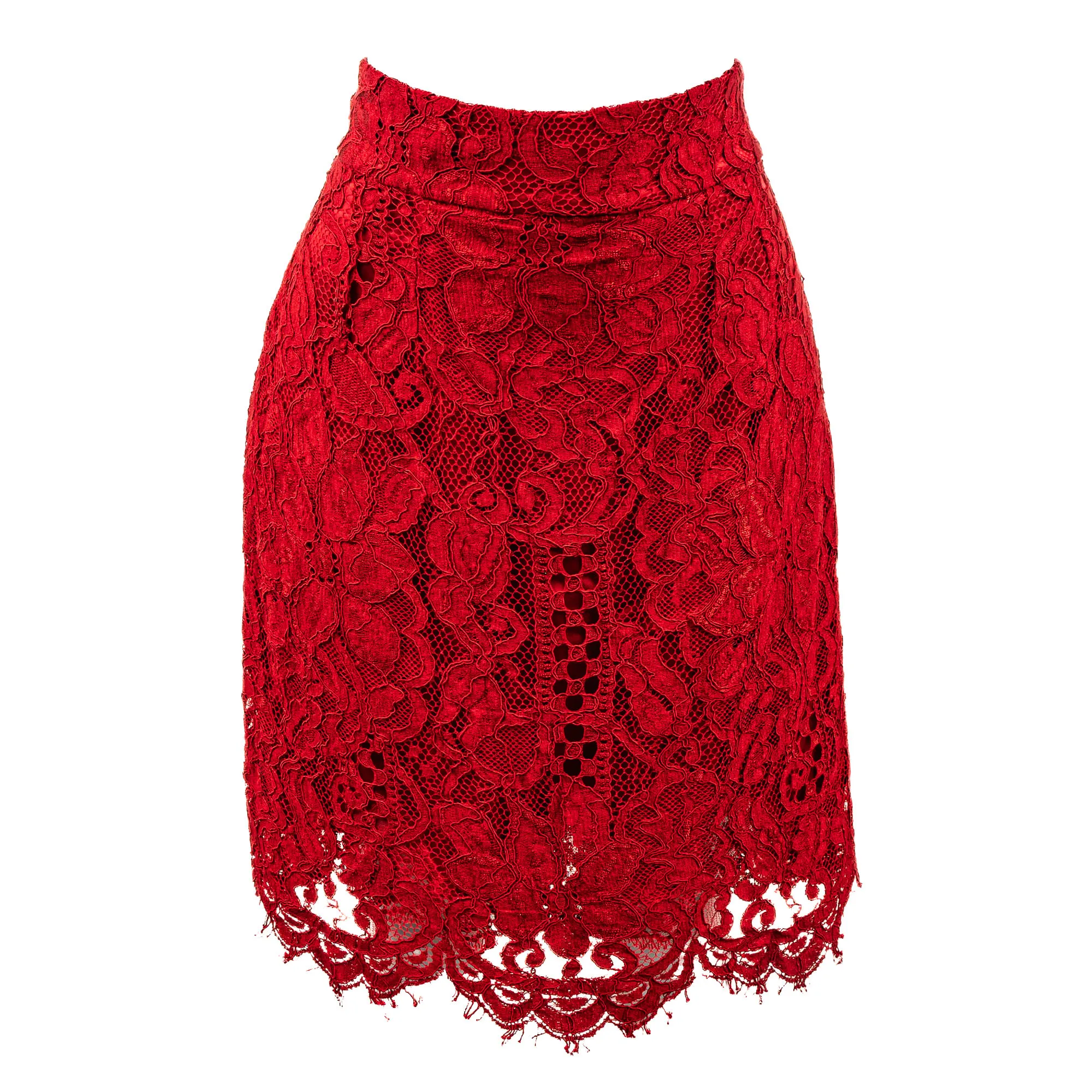 Saia Dolce & Gabbana em Renda Vermelha