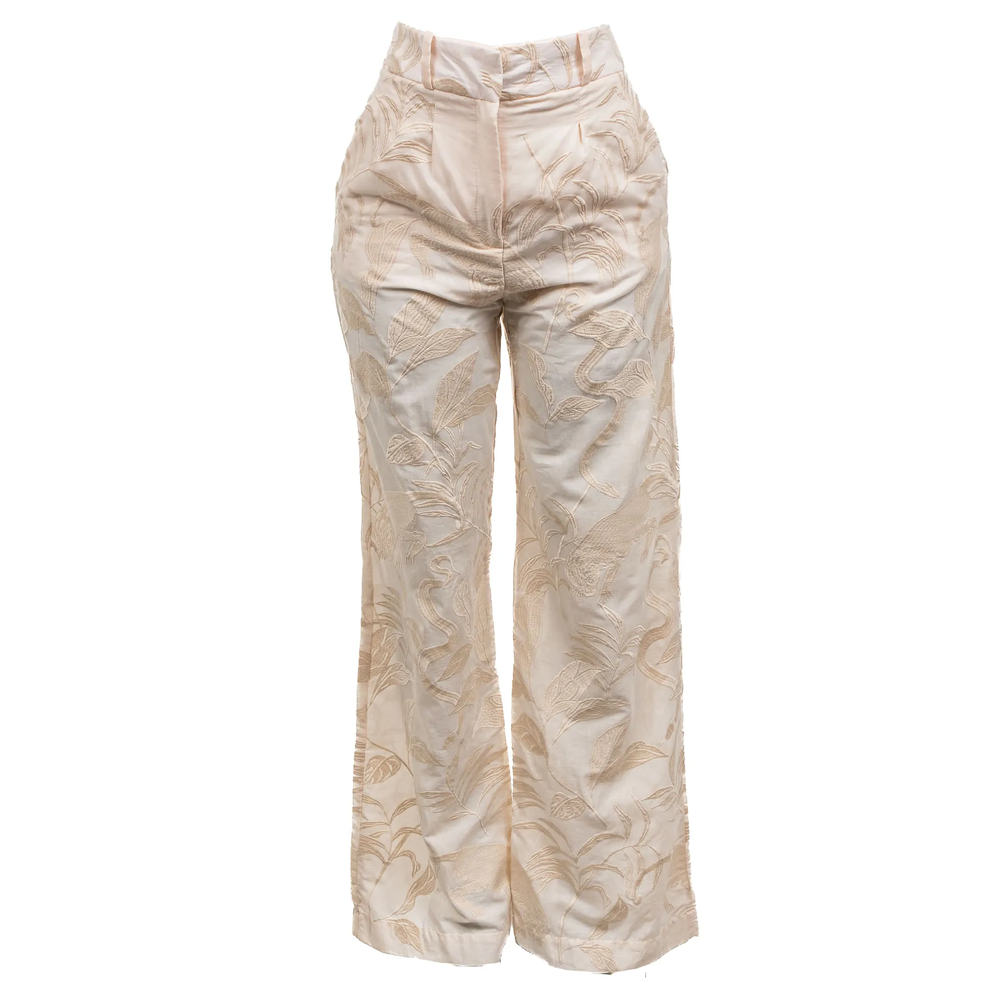 Calça Cris Barros Bordado Creme