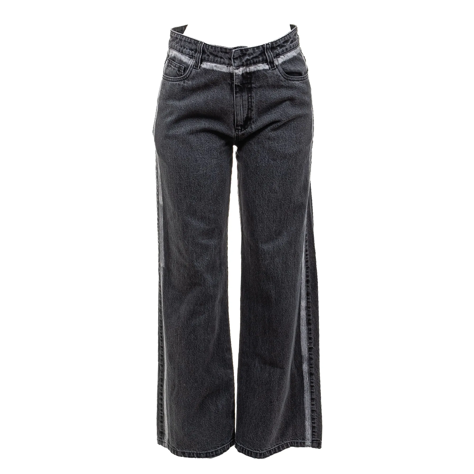 Calça Andrea Bogosian Jeans Preto e Cinza