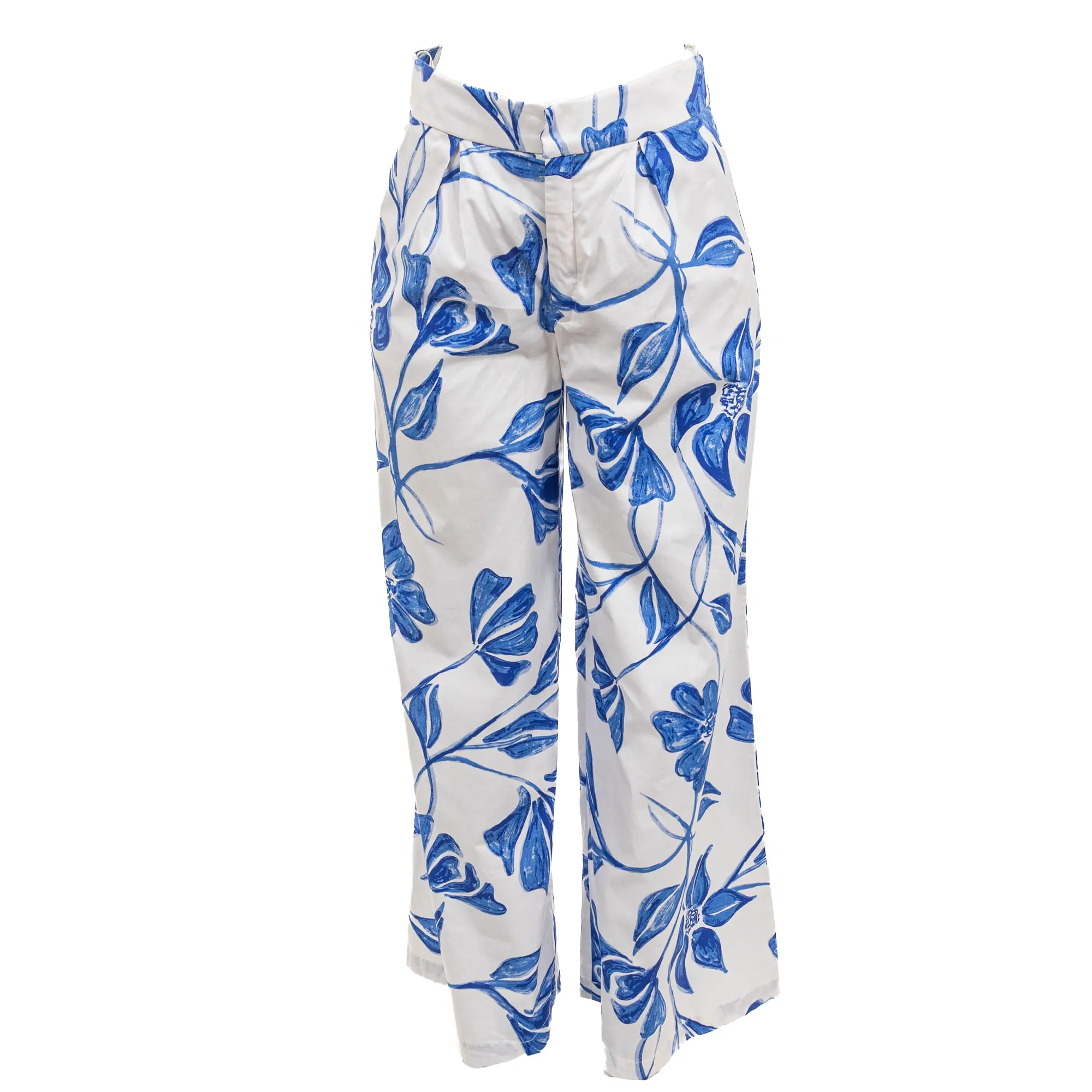 Calça PatBo Estampada Branca e Azul