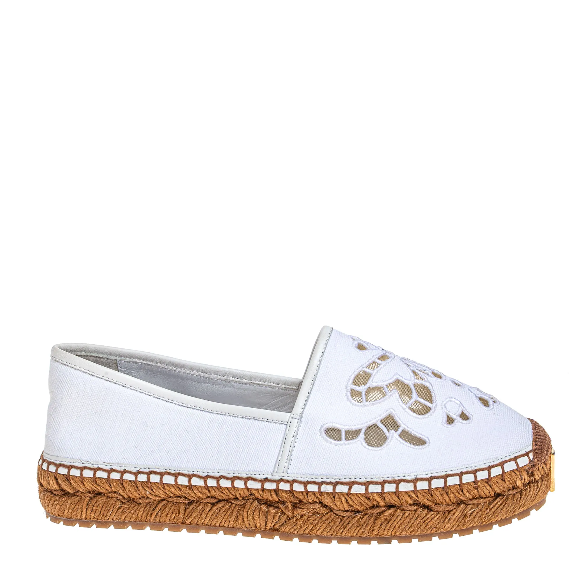 Espadrille Dolce & Gabbana Flat Bordado Branca