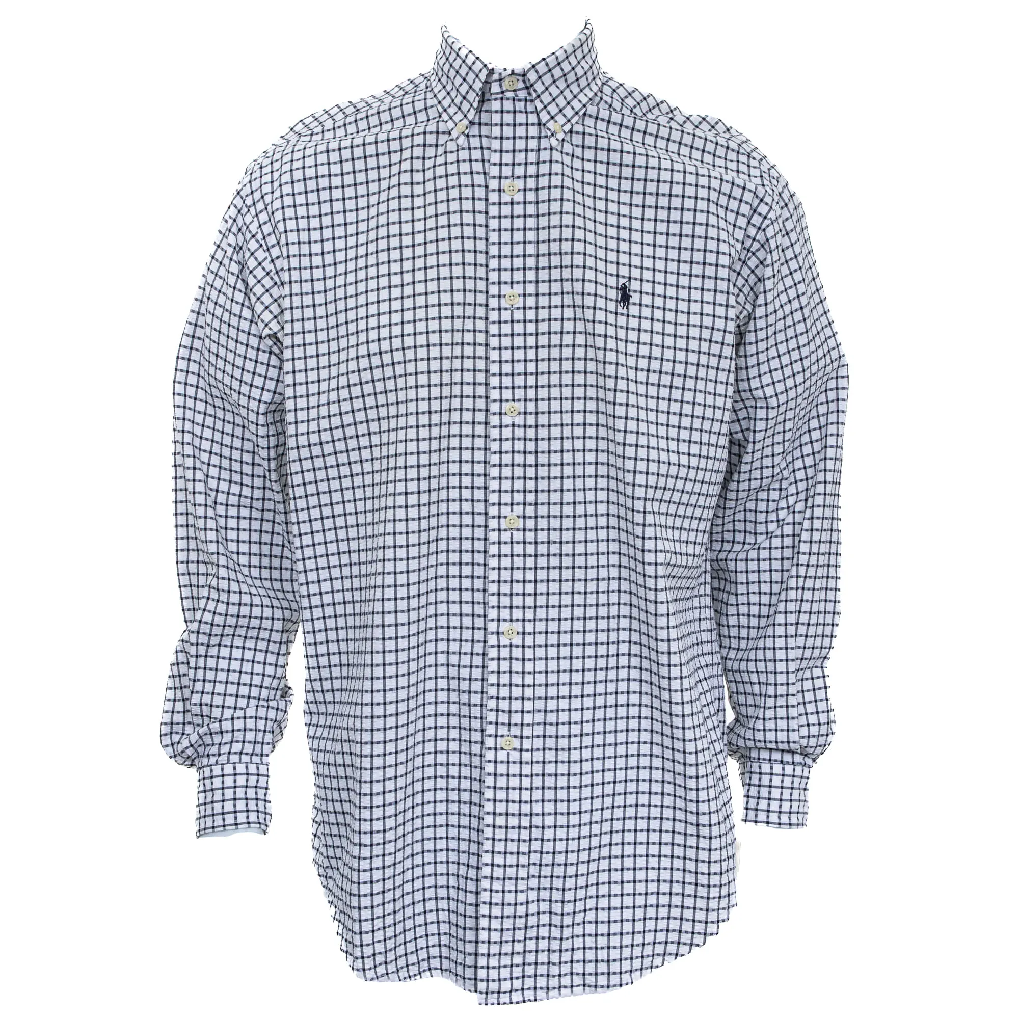 Camisa Ralph Lauren Xadrez Branco e Marinho