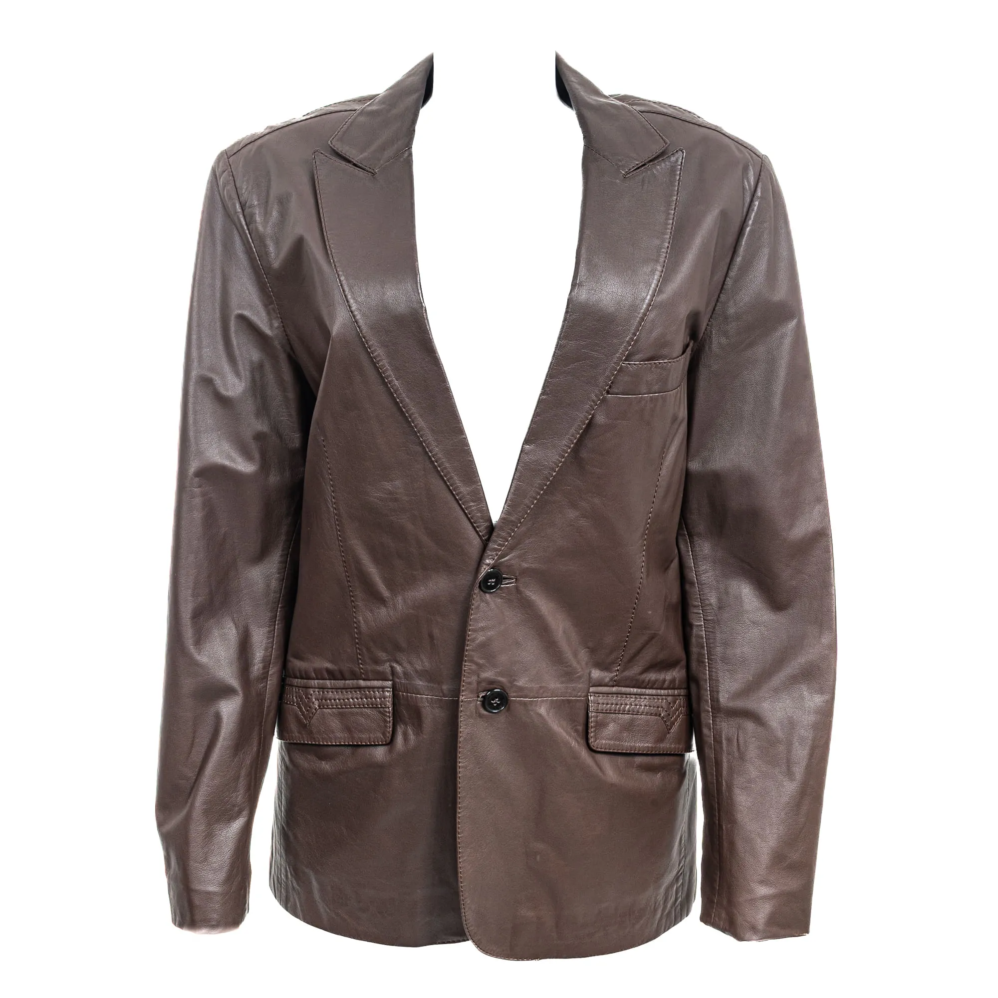 Jaqueta Versace Couro Marrom