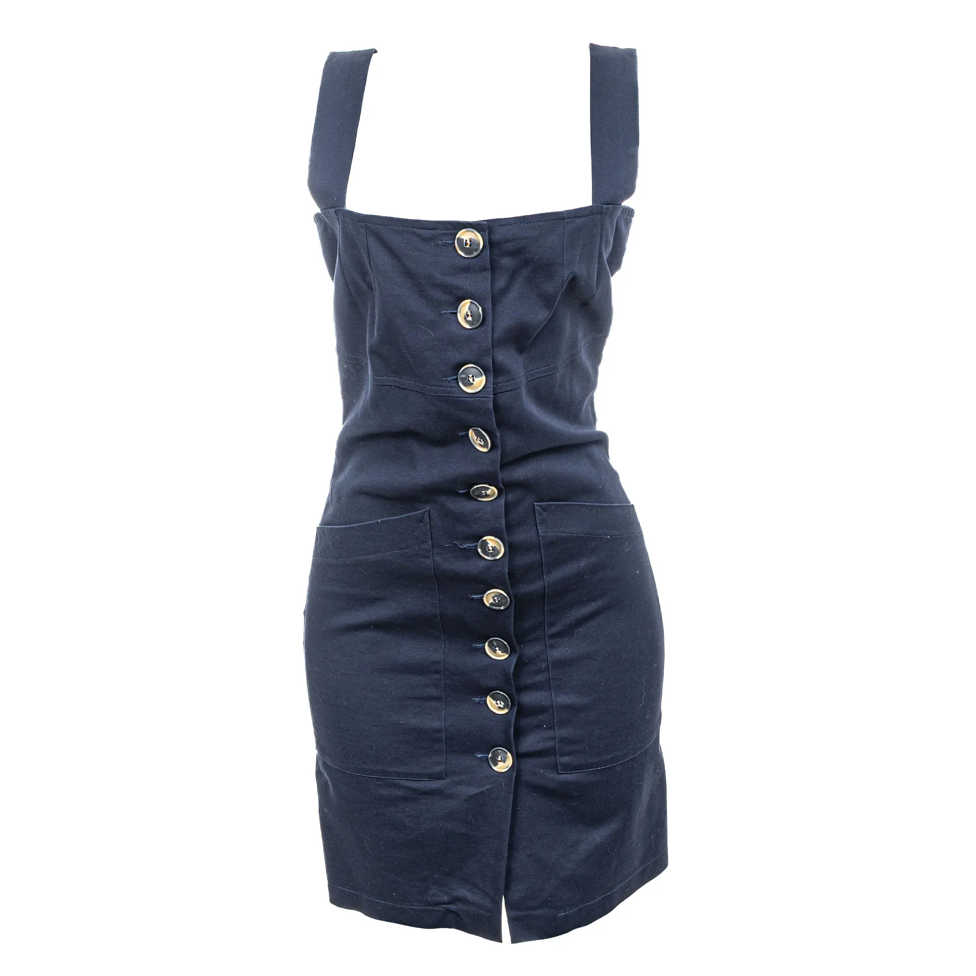 Vestido Vanda Jacinto Botões Azul