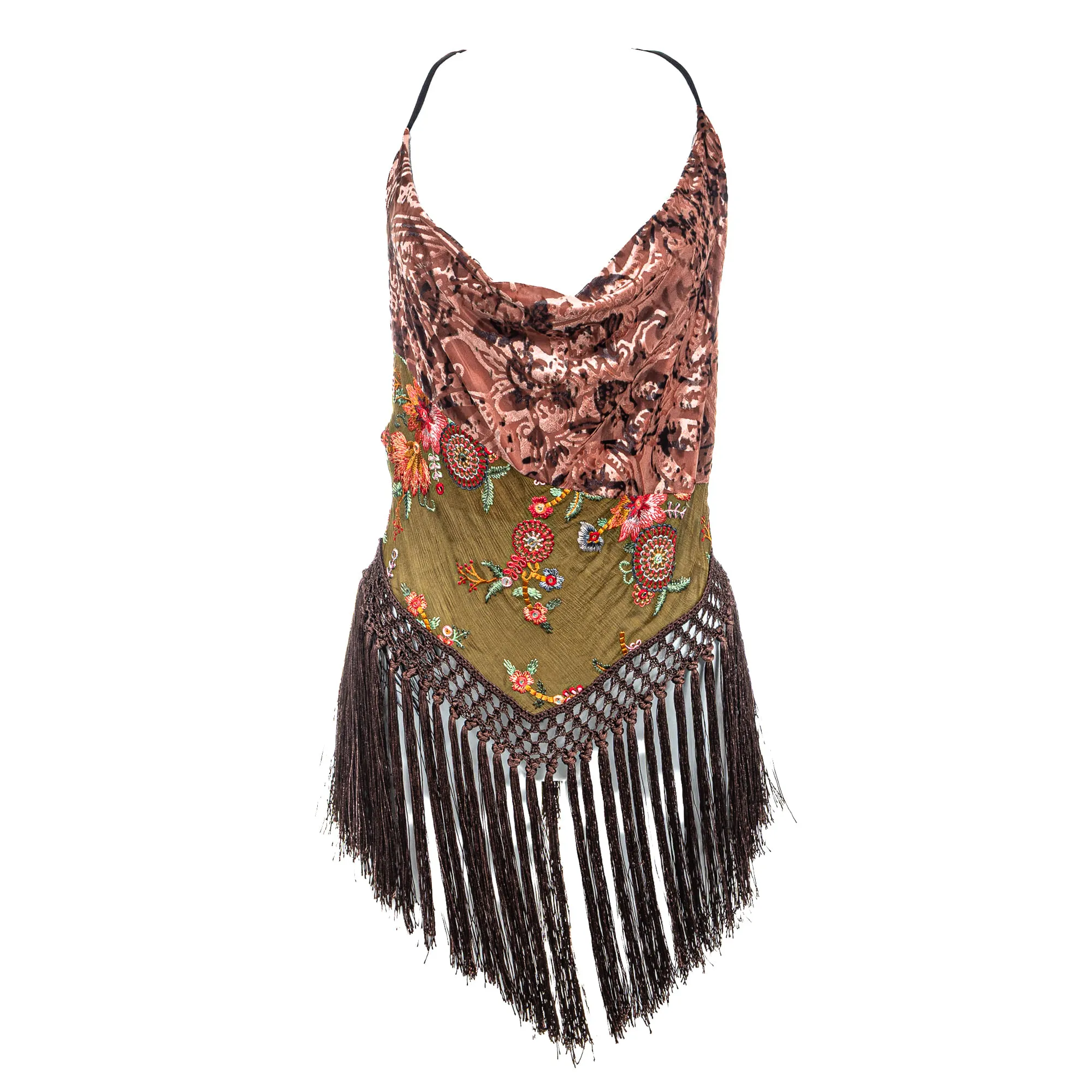 Blusa TIG Estampa Arabescos com Franja