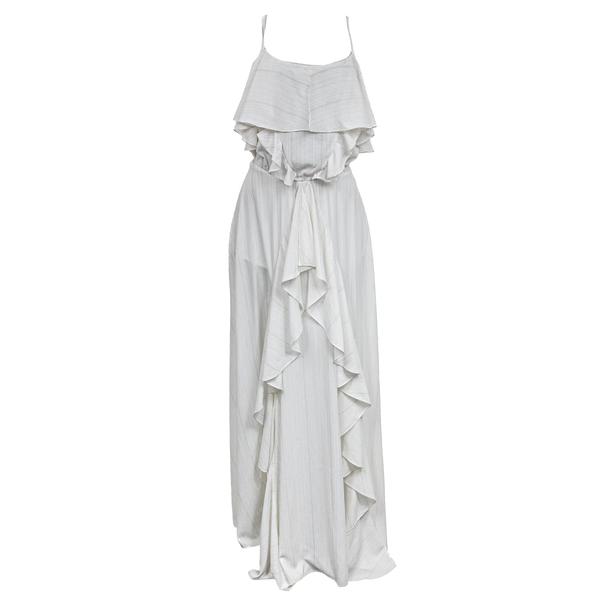 Vestido S Club Branco com Fios Pratas