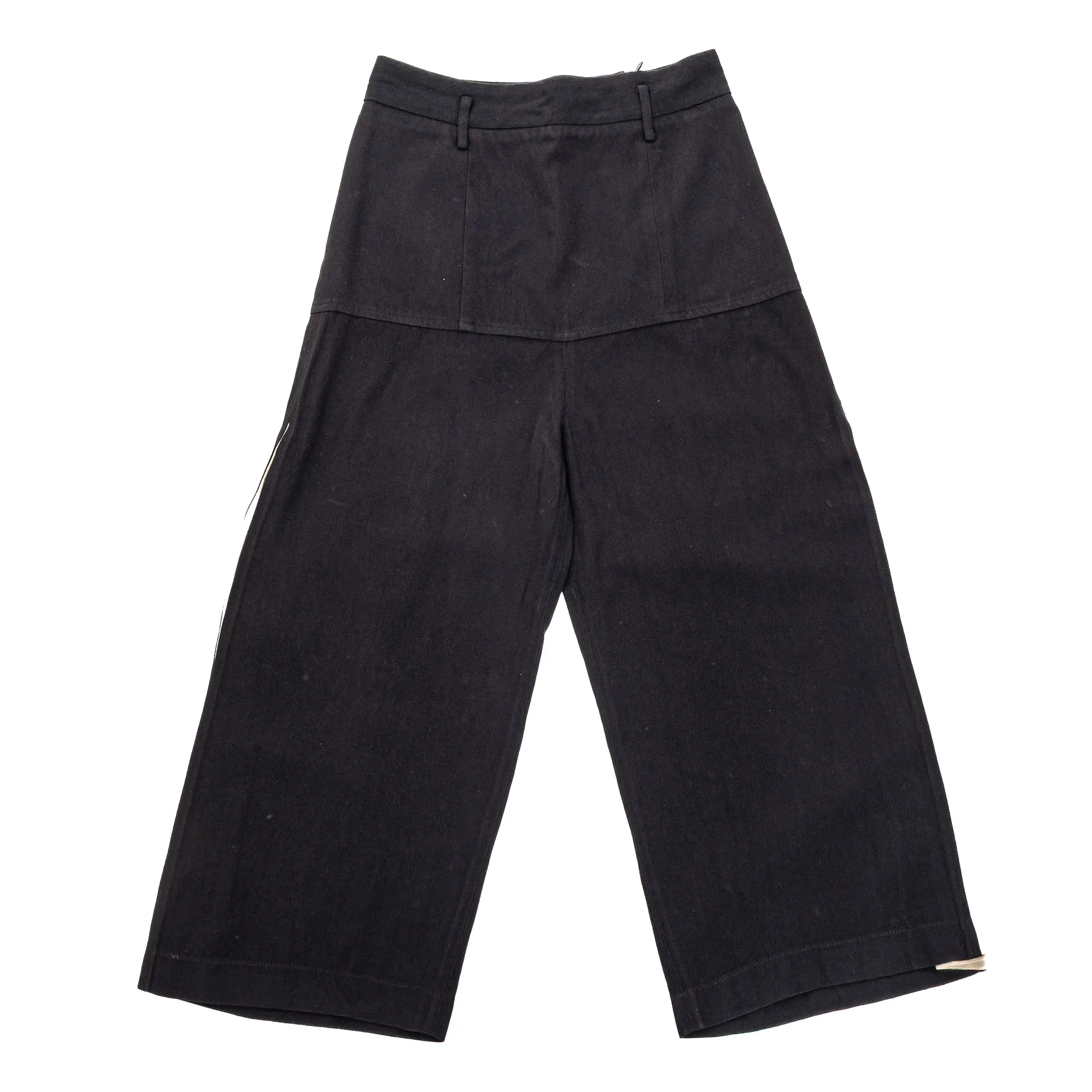 Calça Cris Barros Pantacourt Preta Recorte Bege