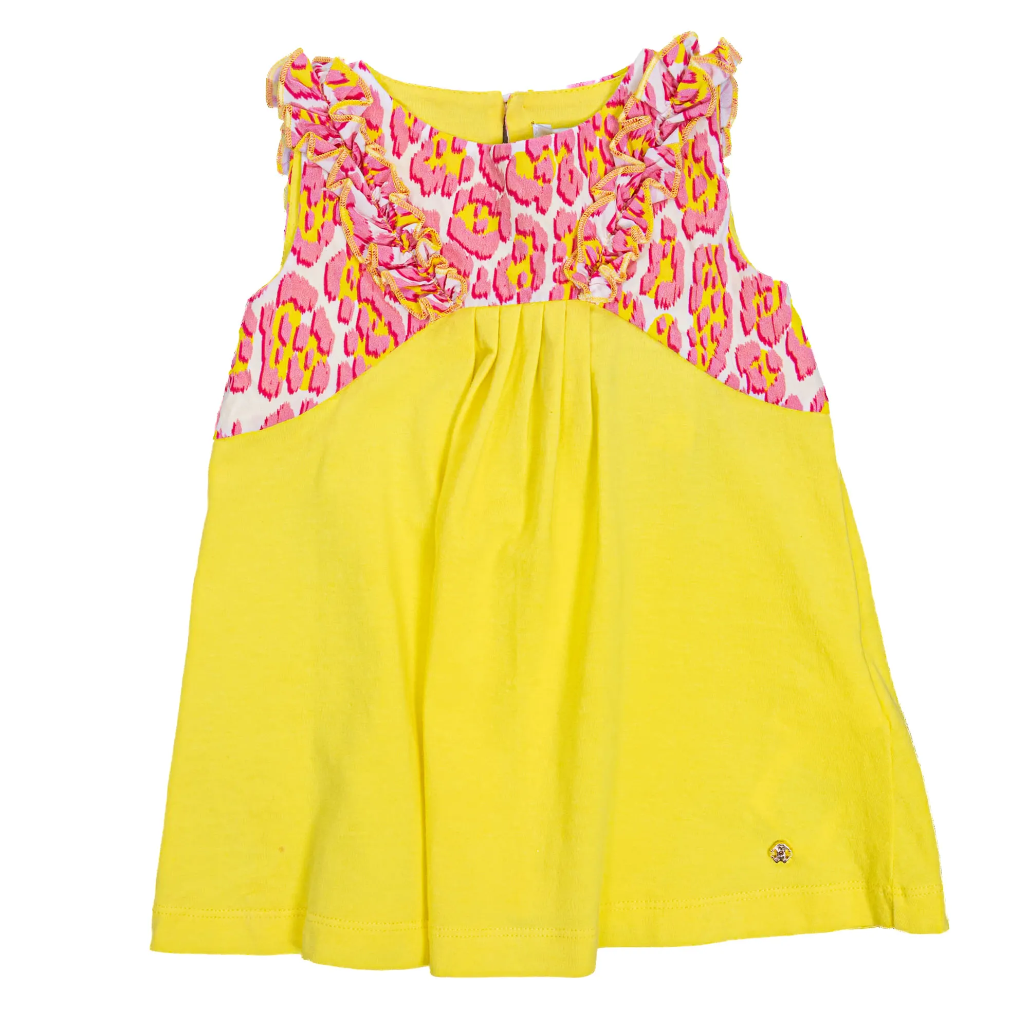 Vestido Roberto Cavalli Infantil Amarelo e Rosa