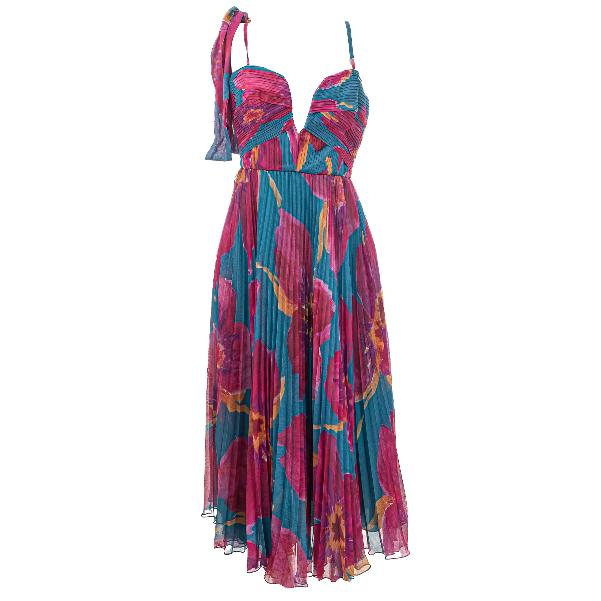 Vestido PatBo Plissado Estampa Colorida