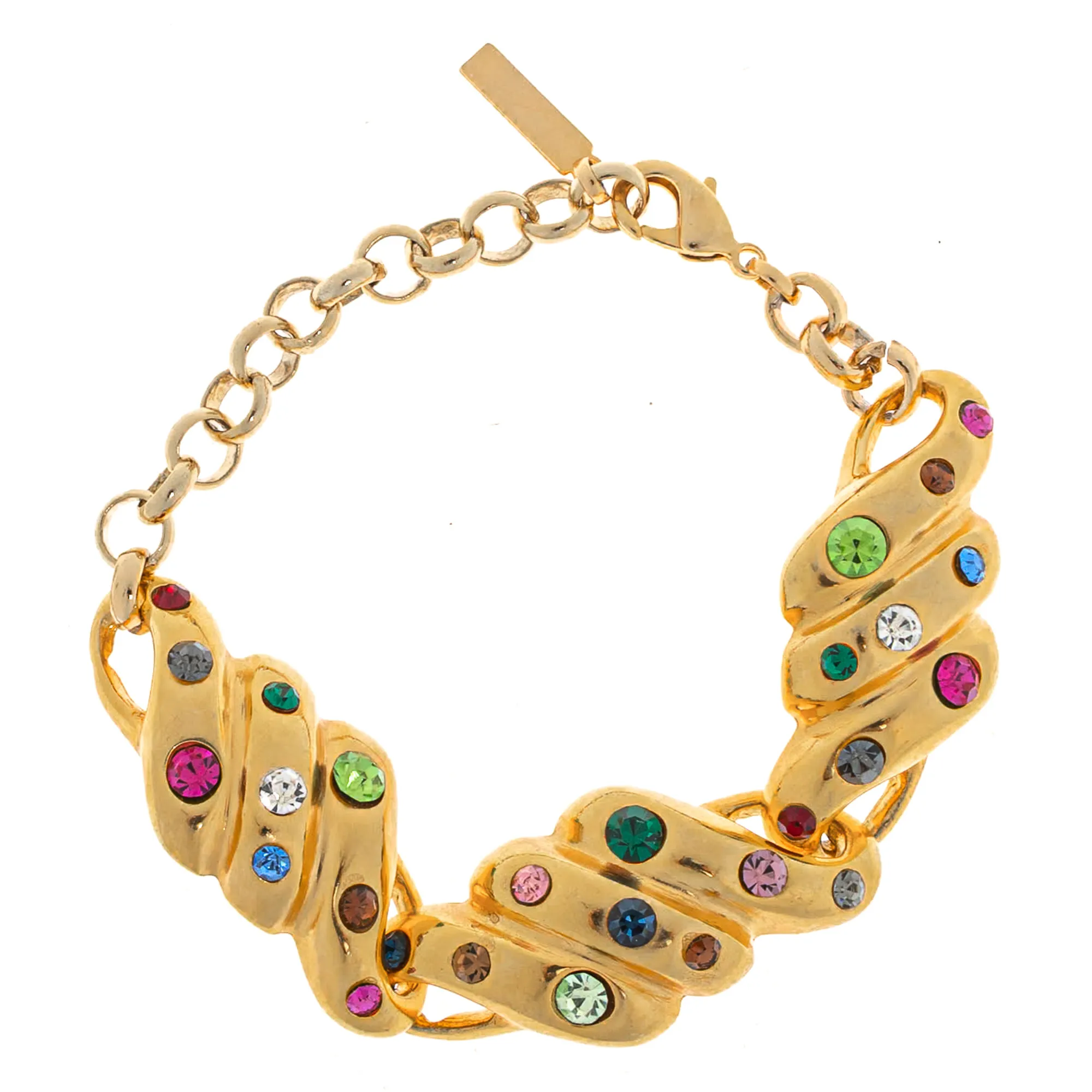 Pulseira Cris Barros Dourada e Pedras Coloridas