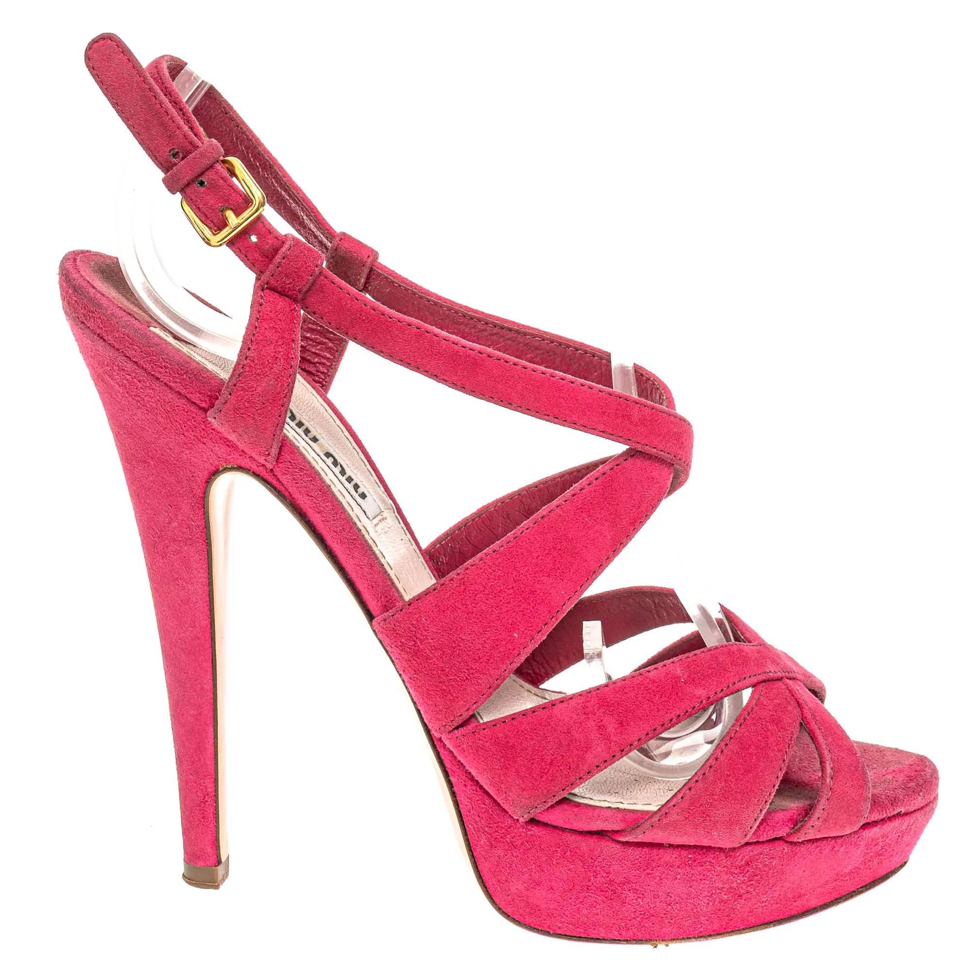 Sandália Miu Miu Camurça Rosa