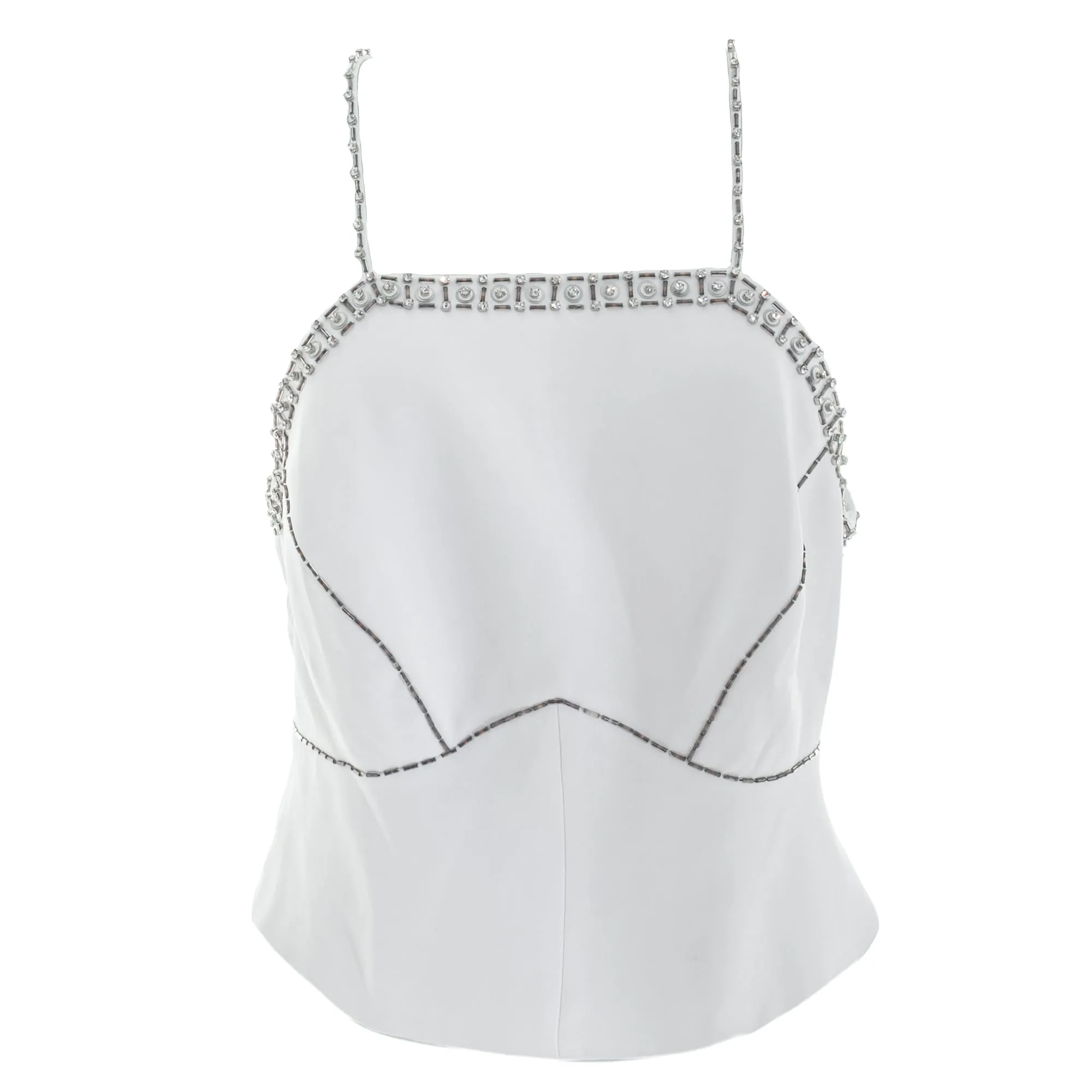 Top Reinaldo Lourenço Branco Bordado