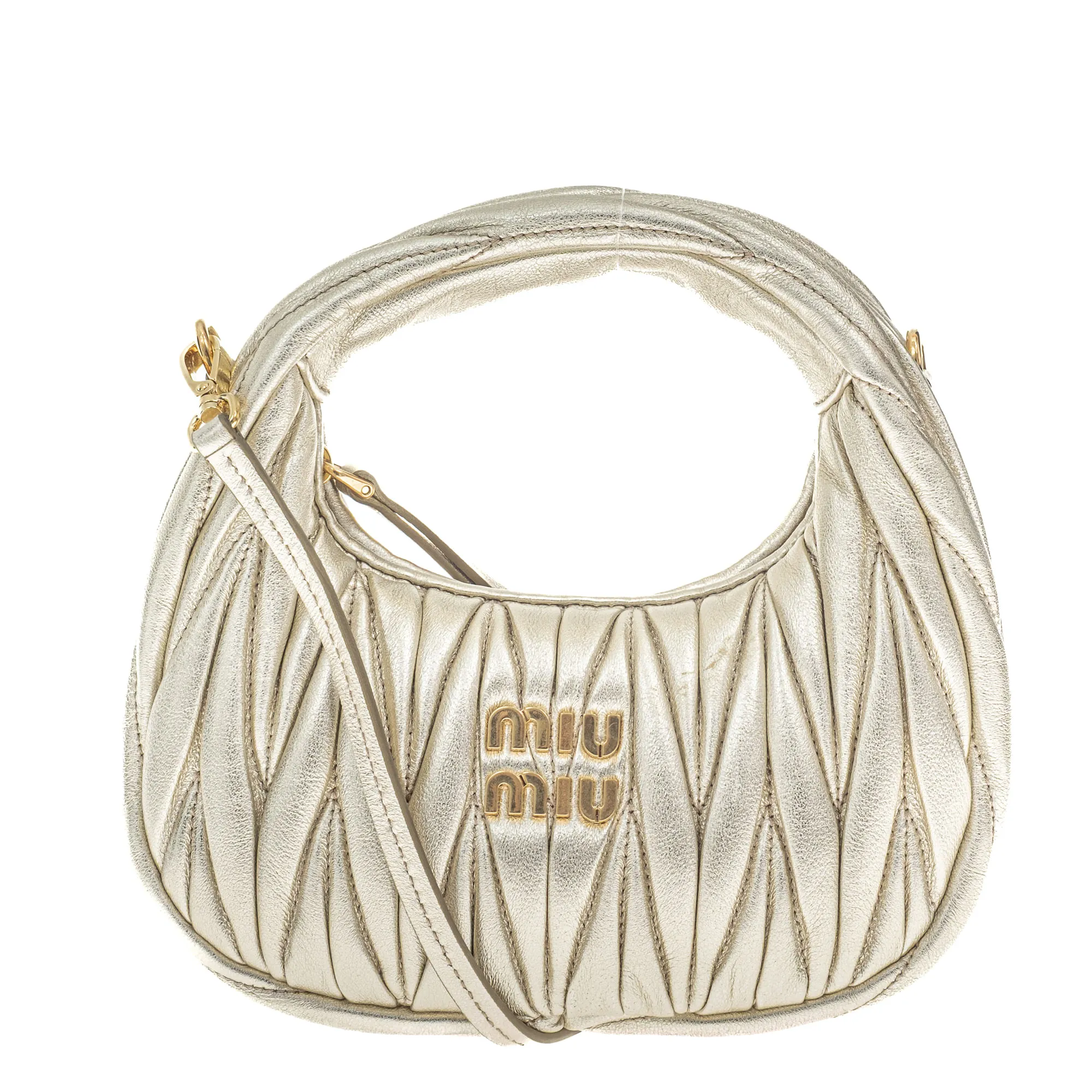 Bolsa Miu Miu Wander Mini Dourada