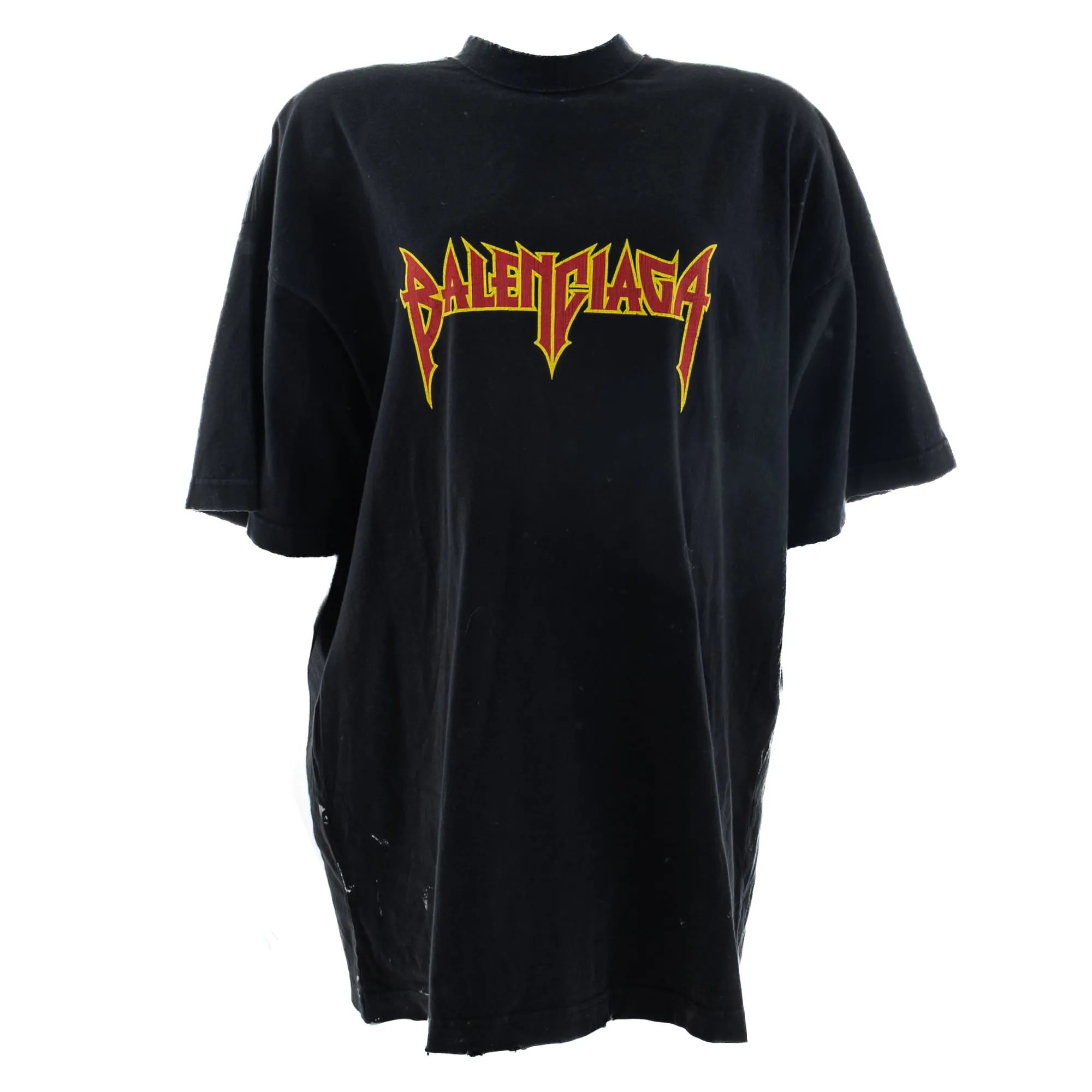 Camiseta Balenciaga Destroyed Logo Preta