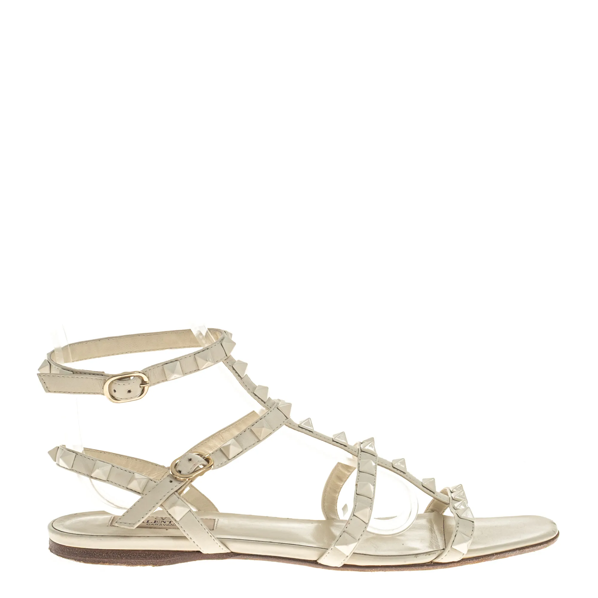 Sandália Valentino Garavani Rasteira Rockstud Branca