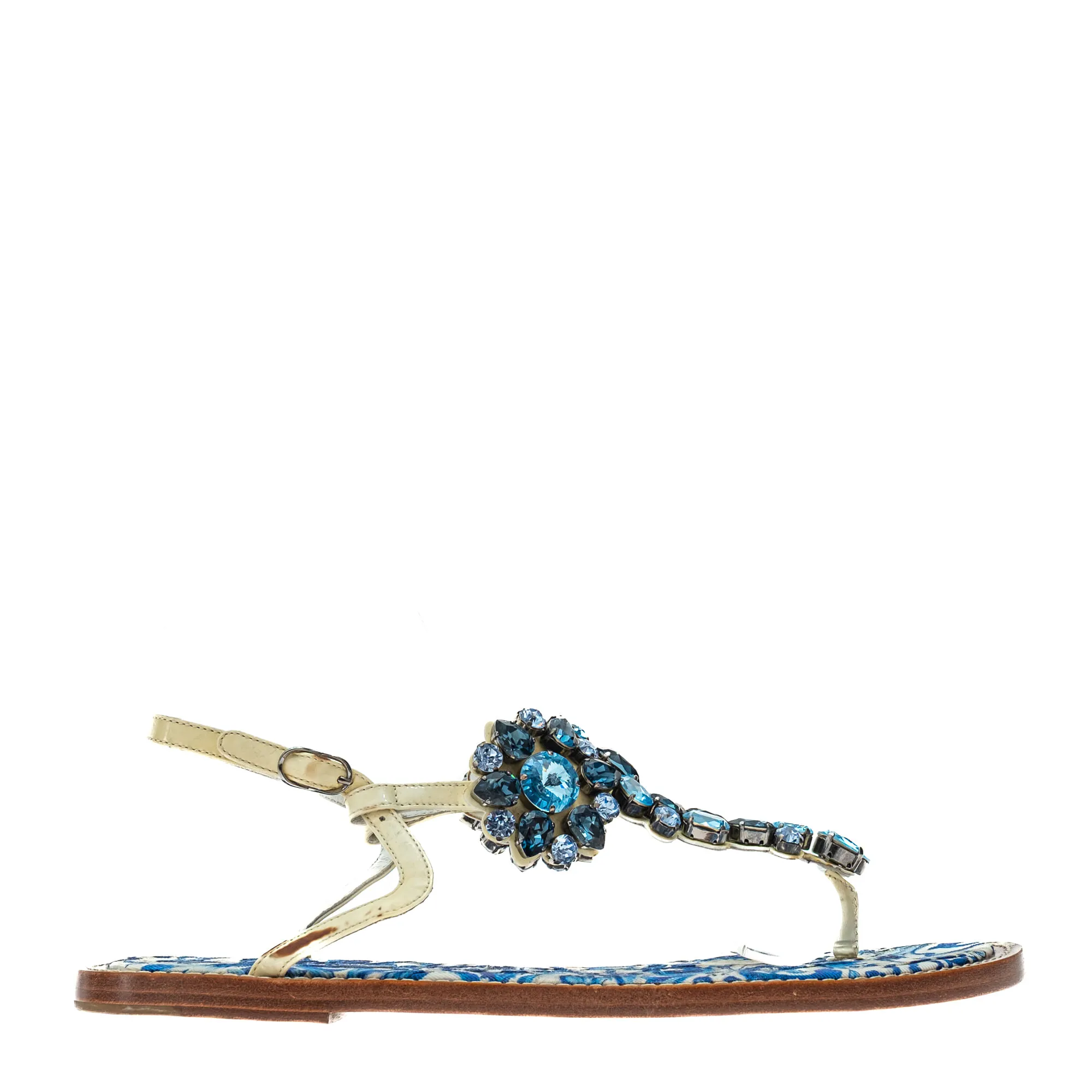 Sandália Dolce & Gabbana Rasteira Pedras Azul