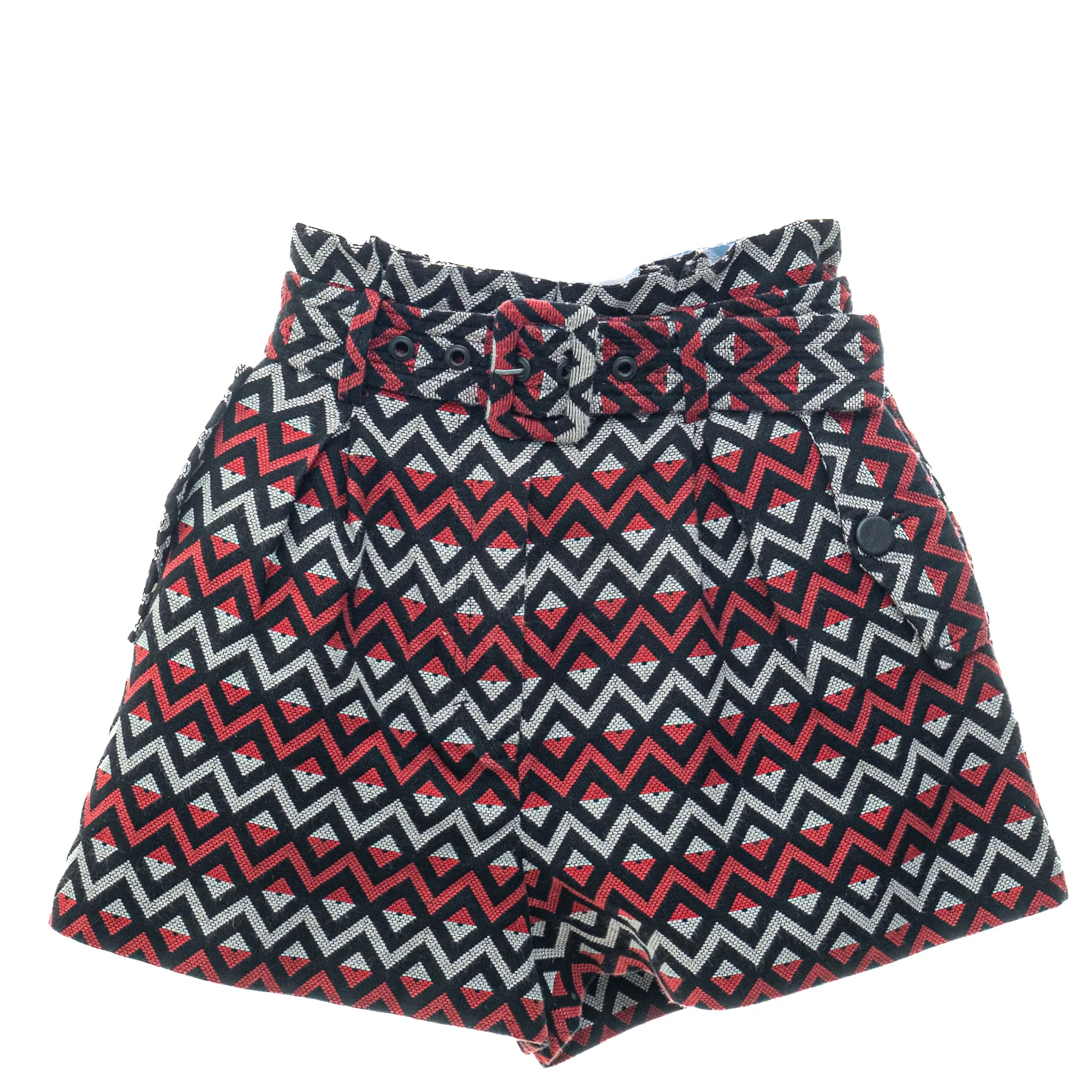 Short Cris Barros Preto e Vermelho