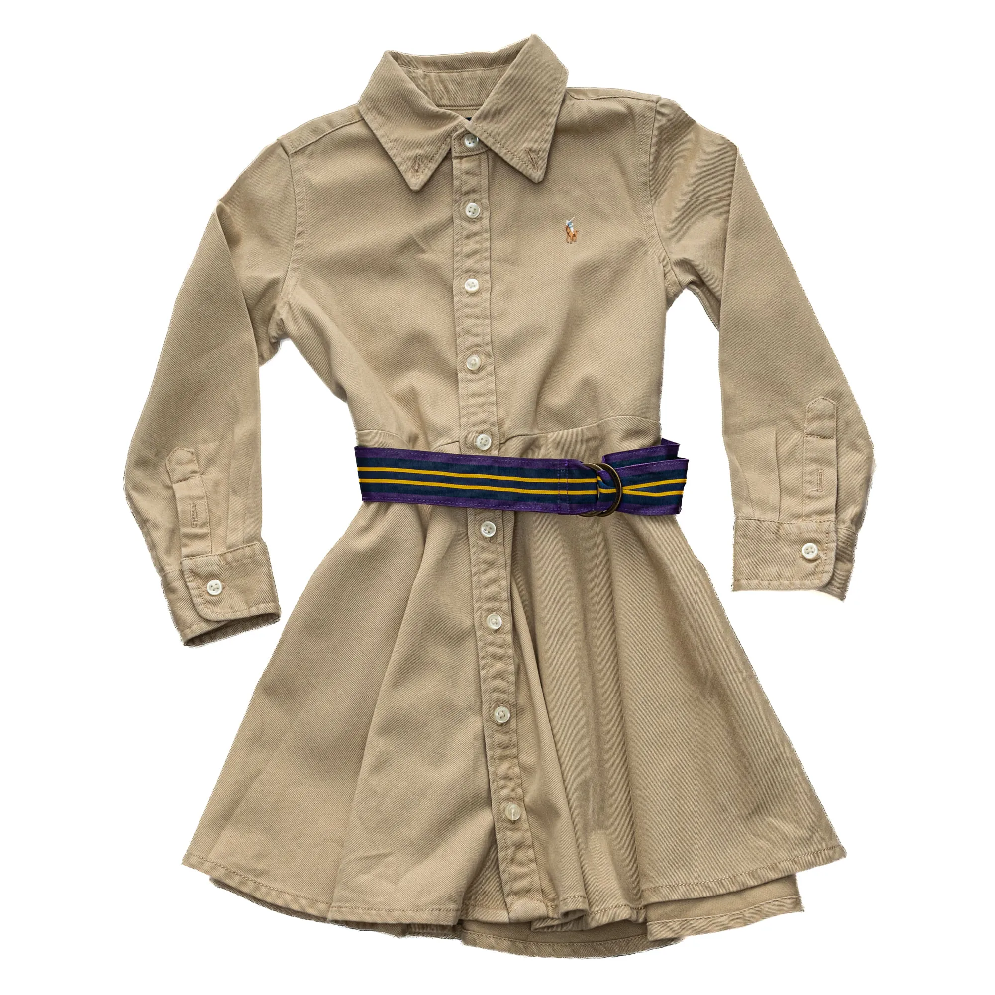 Vestido Polo Ralph Lauren Botões Caqui