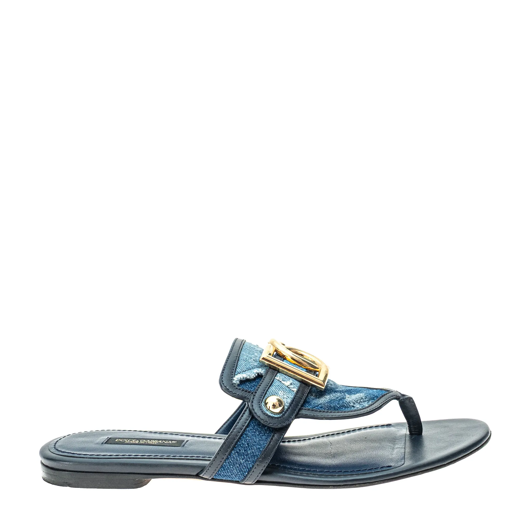 Rasteira Dolce & Gabbana Couro e Jeans