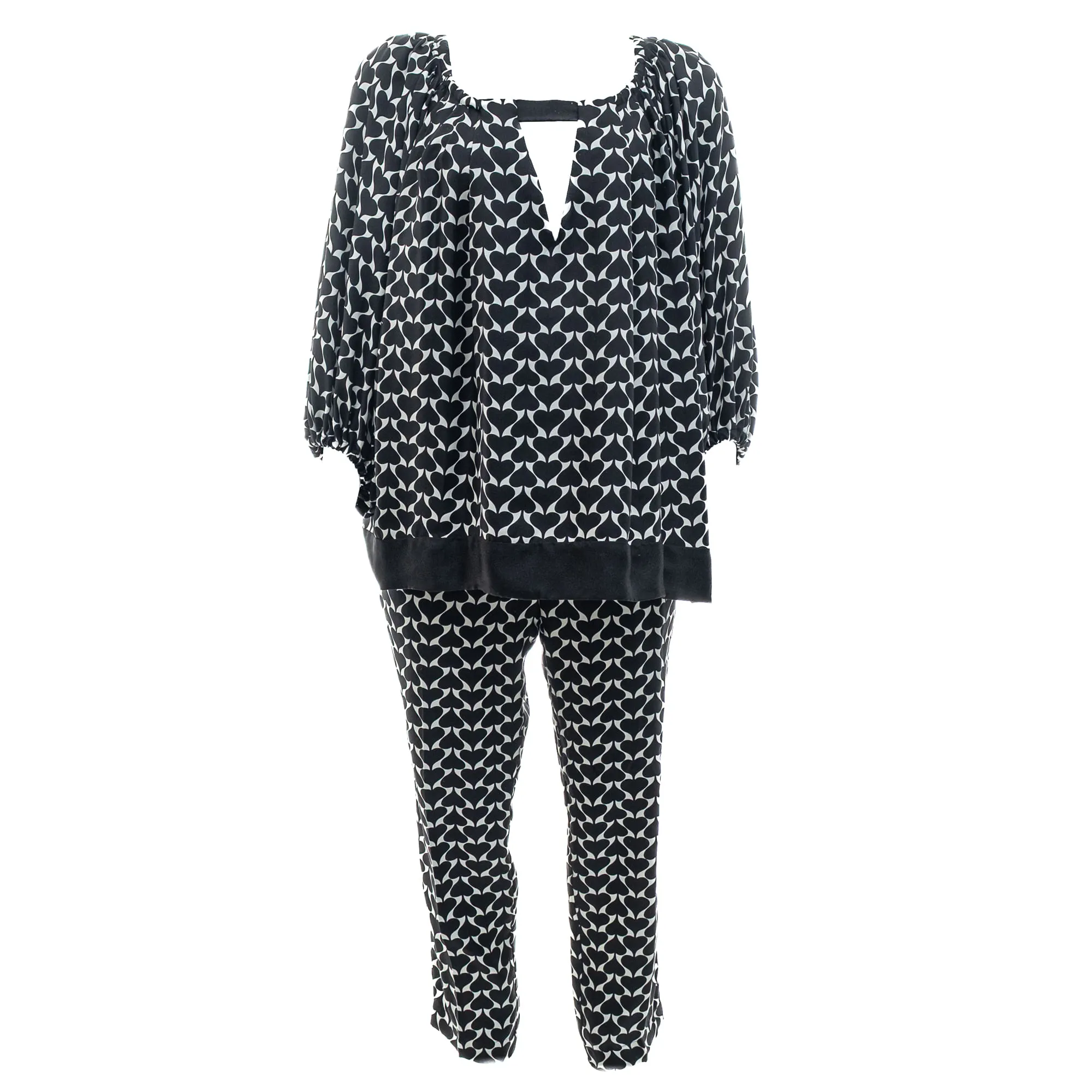 Conjunto Diane Von Furstenberg Estampada Branco e Preto