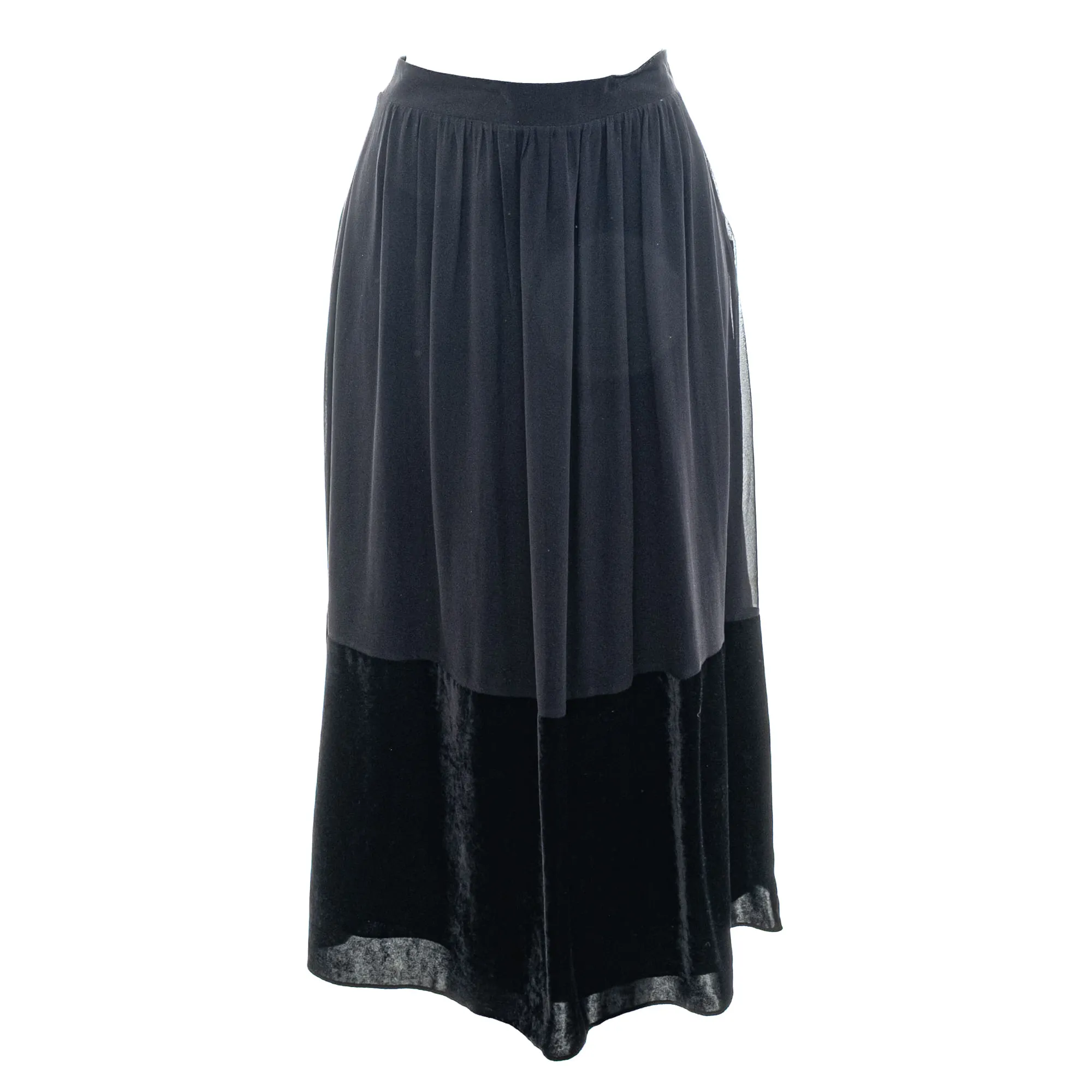 Saia Cris Barros Seda e Veludo Preta