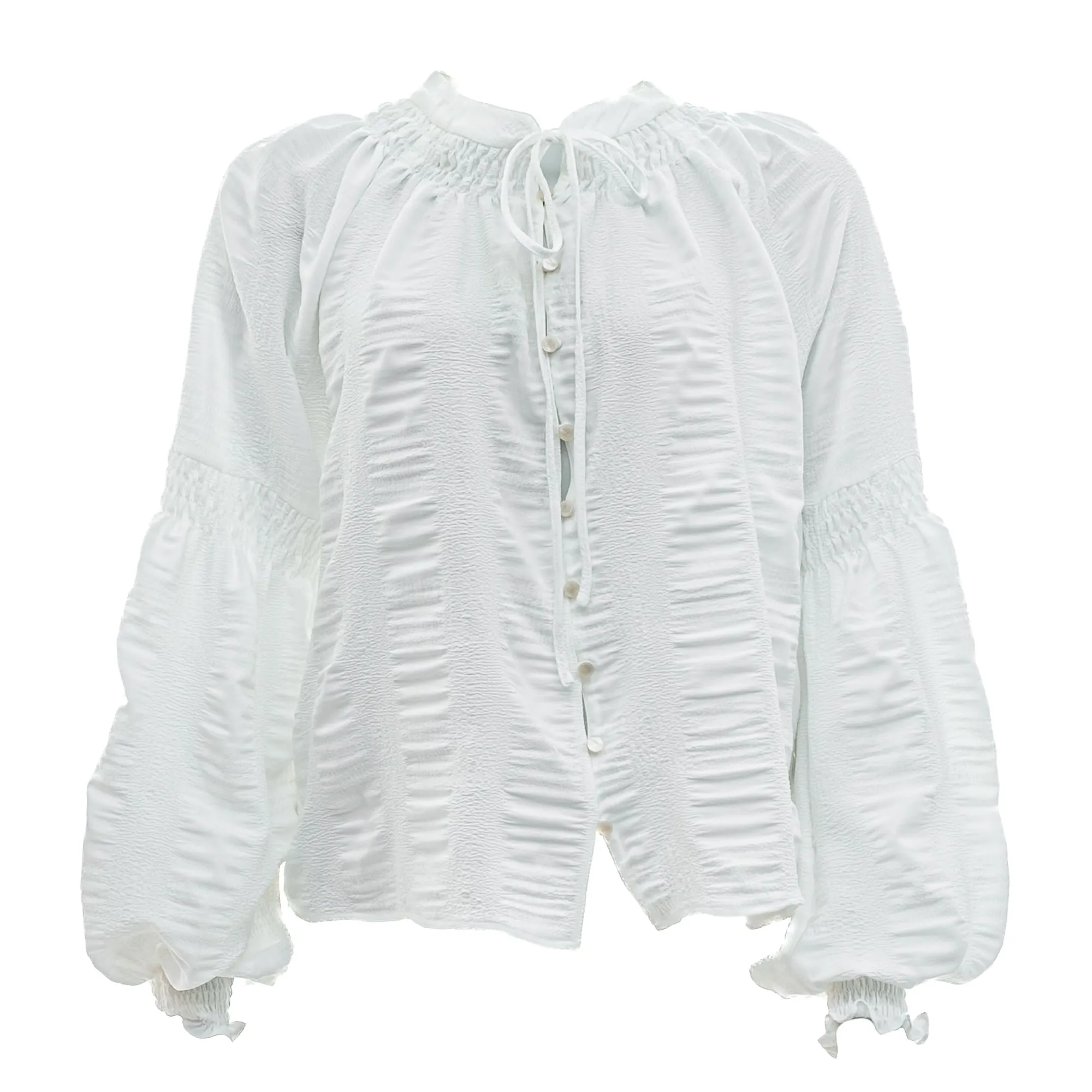 Blusa NK Branca Mangas Bufantes