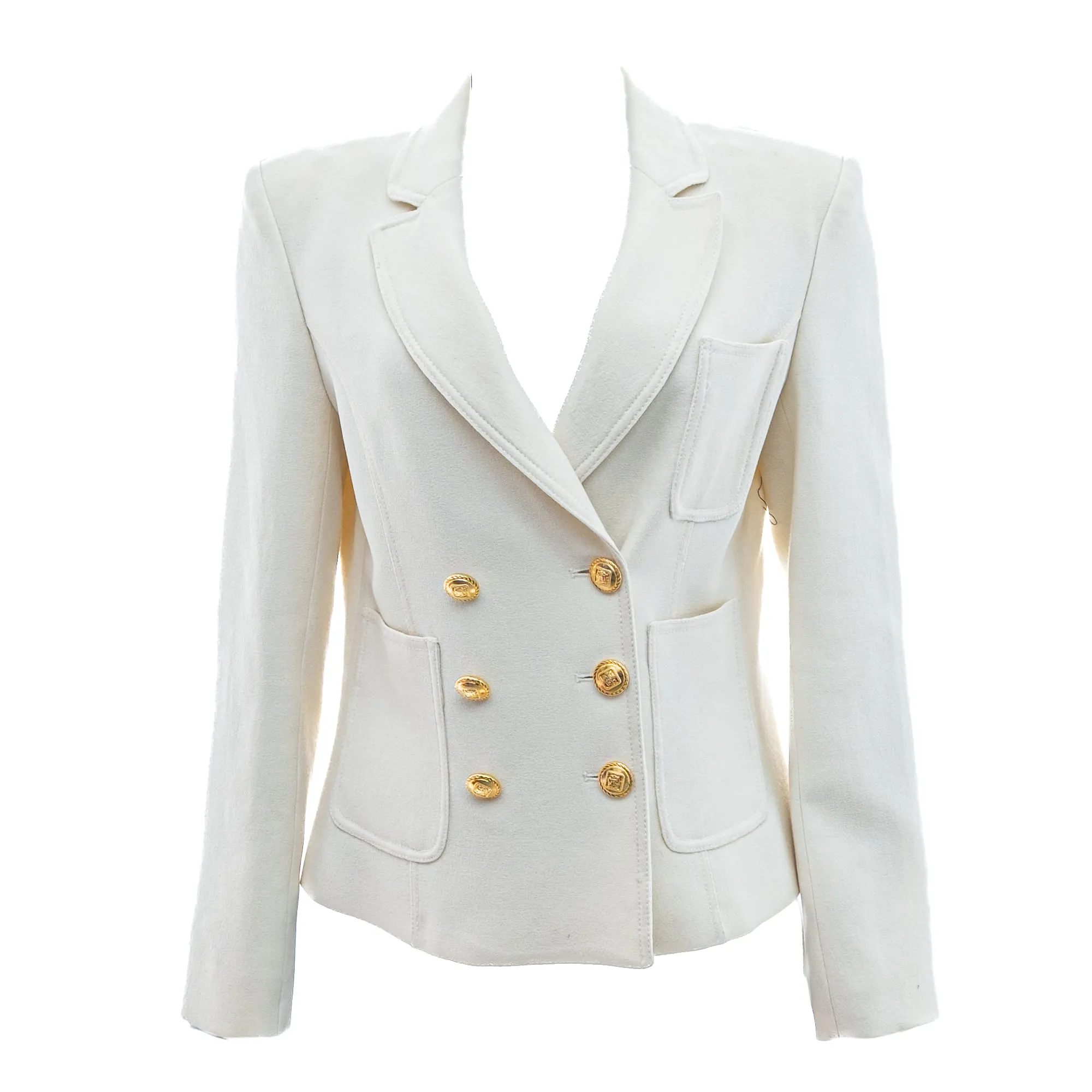 Blazer Botões Dourados Branco