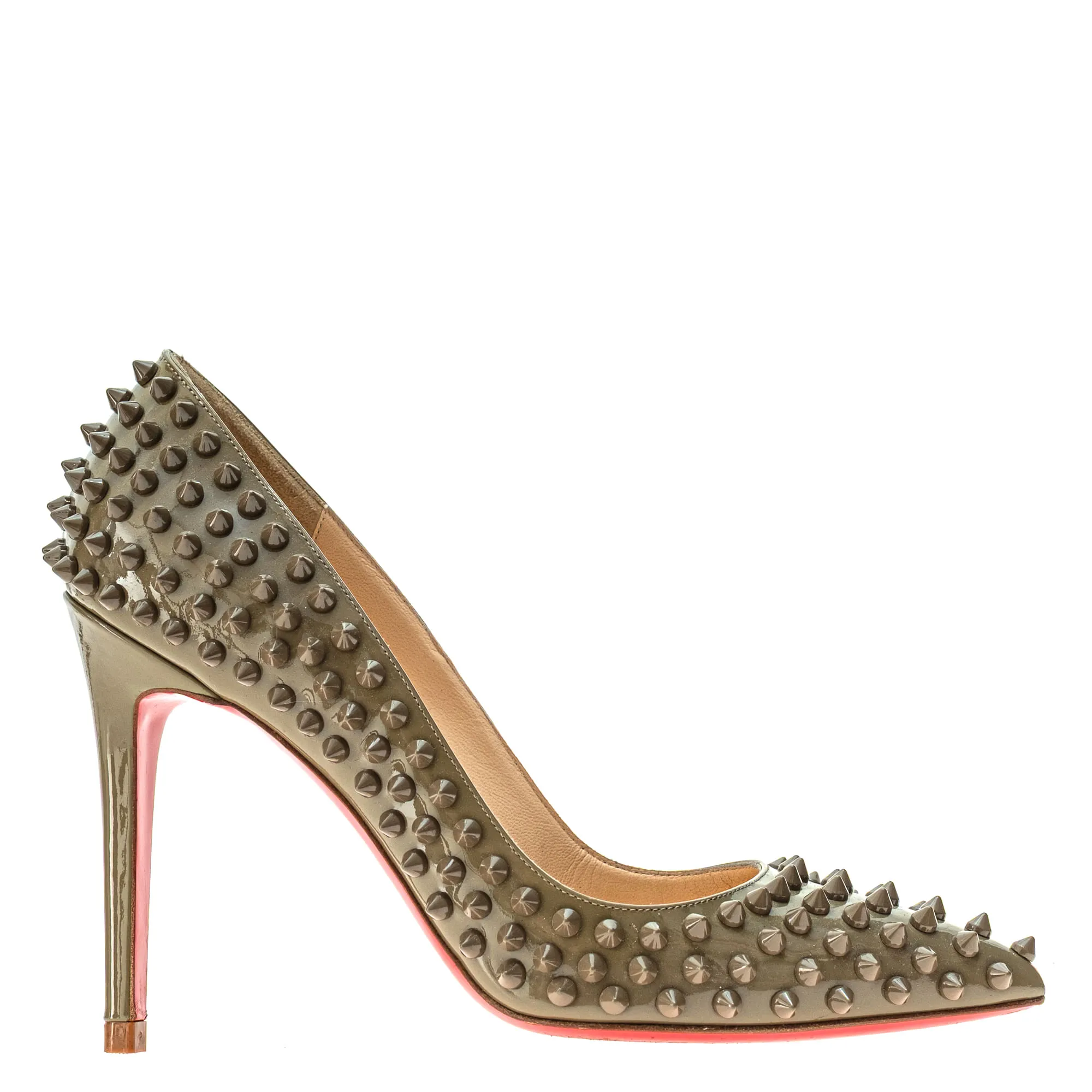 Scarpin Christian Louboutin Spikes Cinza