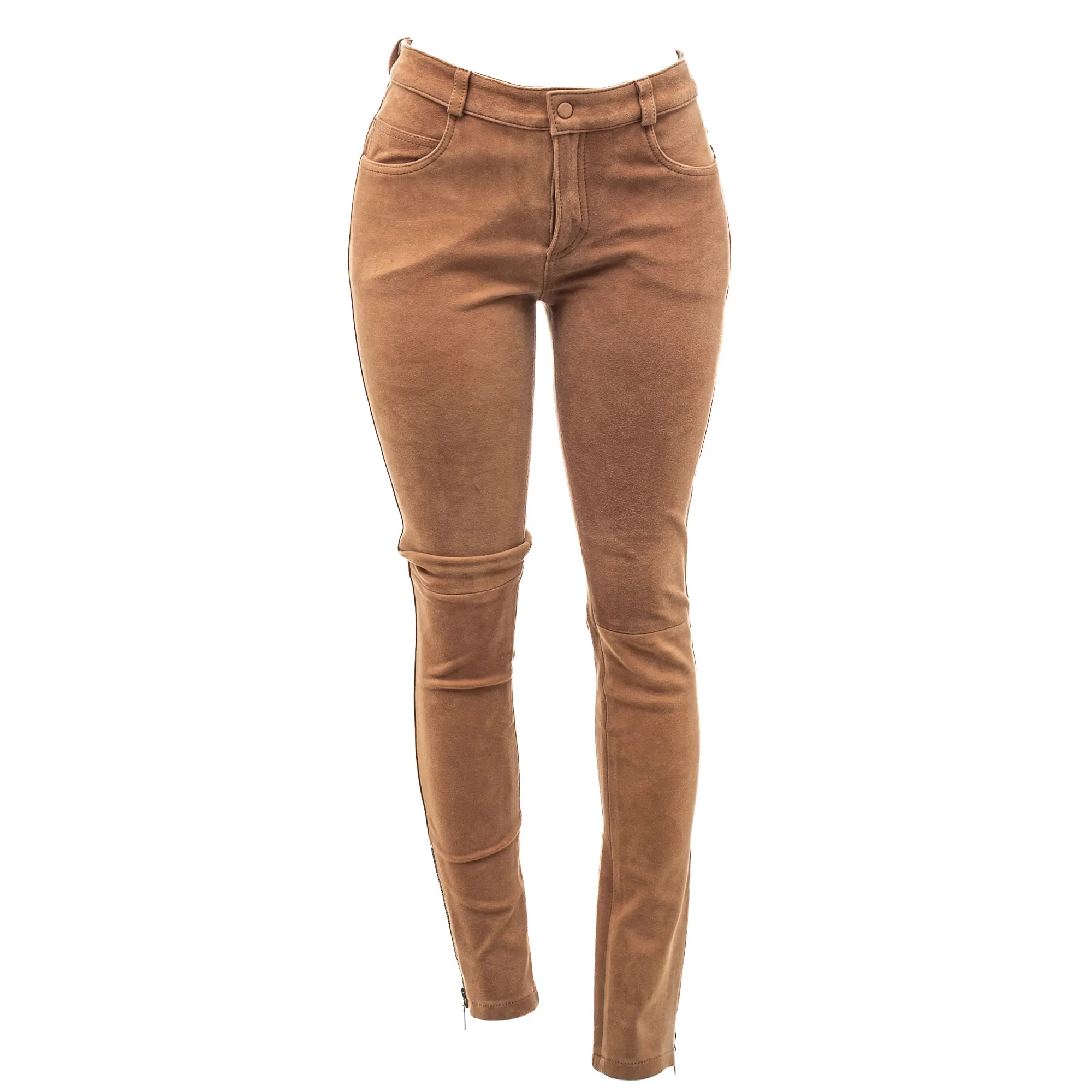 Calça Cris Barros Couro Caramelo