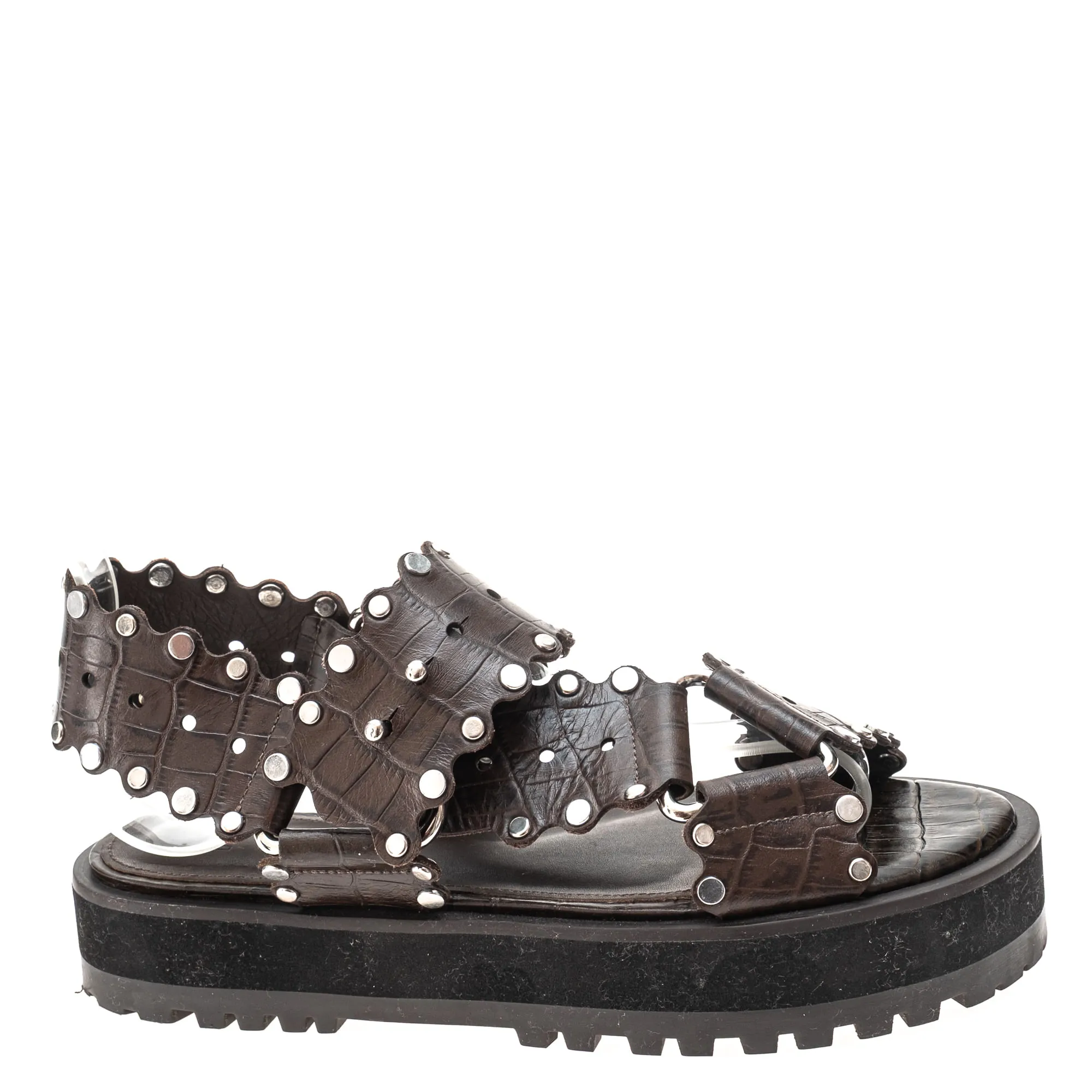 Sandália NK Textura Croco Rebites Pina