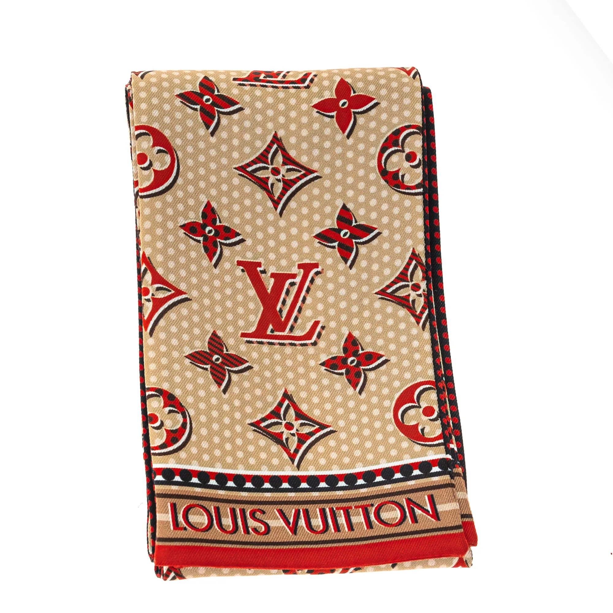 Lenço Louis Vuitton Bandeau Estampado Vermelho e Azul
